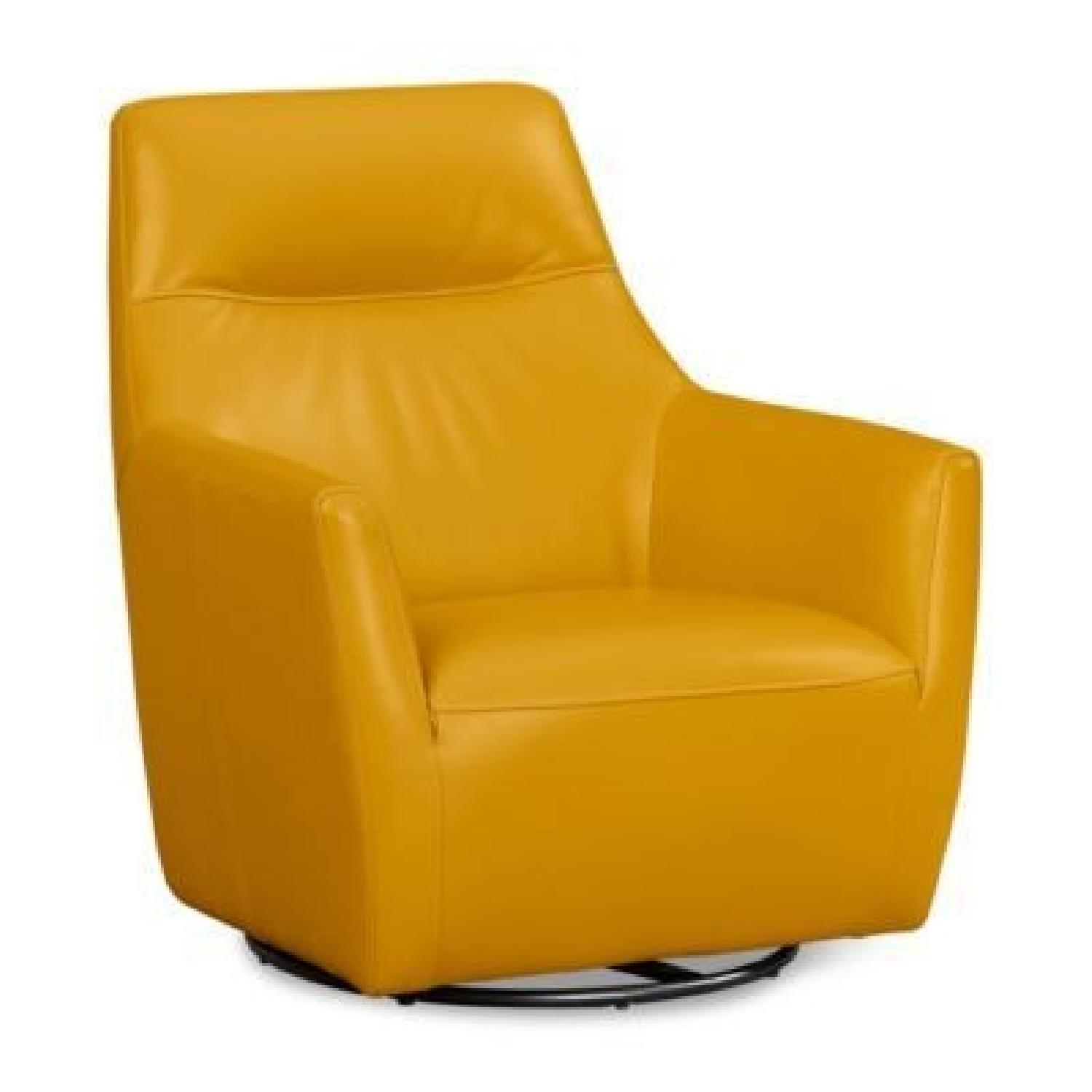 Macy's Ticino Leather Accent Chair - image-0