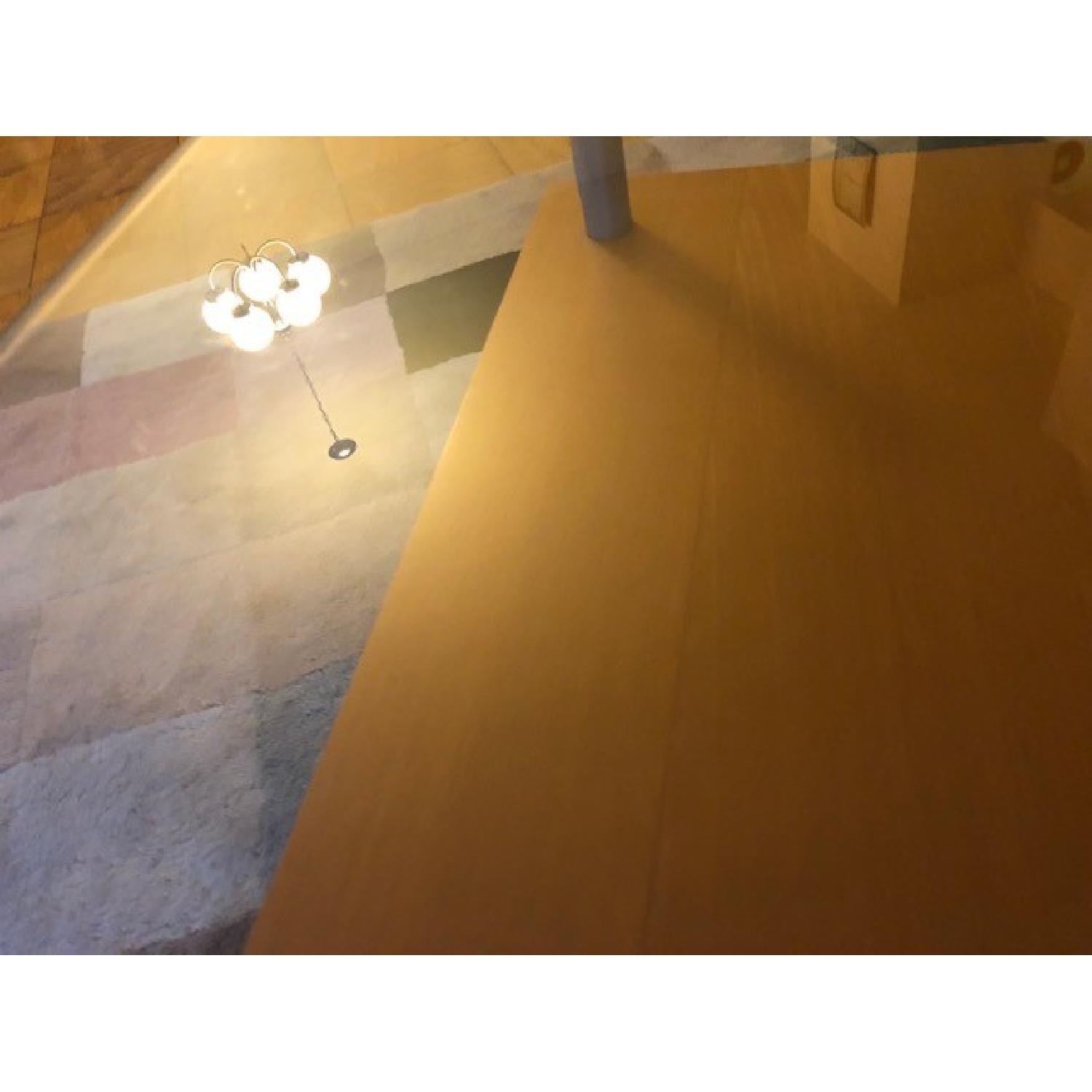 Ikea Glass & Wood Finish Coffee Table with Wheels - image-4