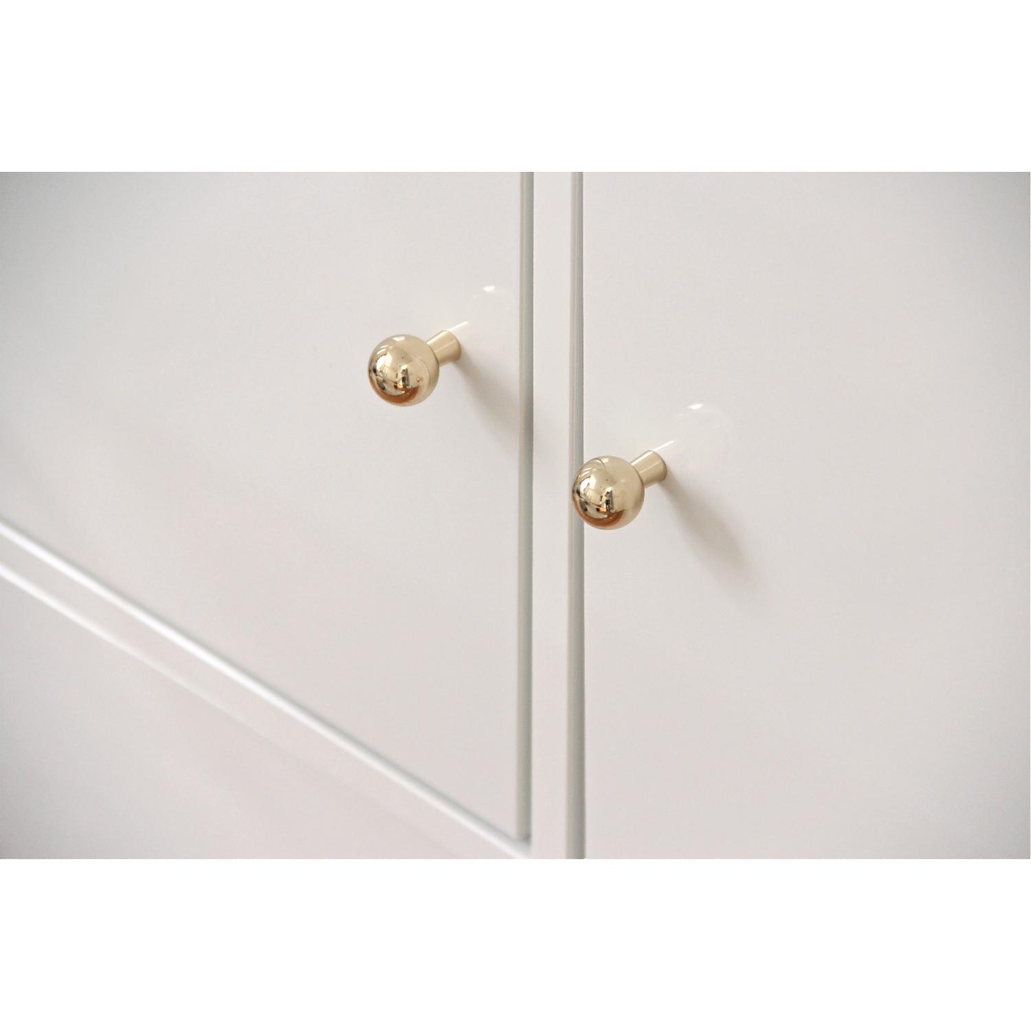 Ikea Kallax Shelf Unit in High Gloss White w/ Doors - AptDeco