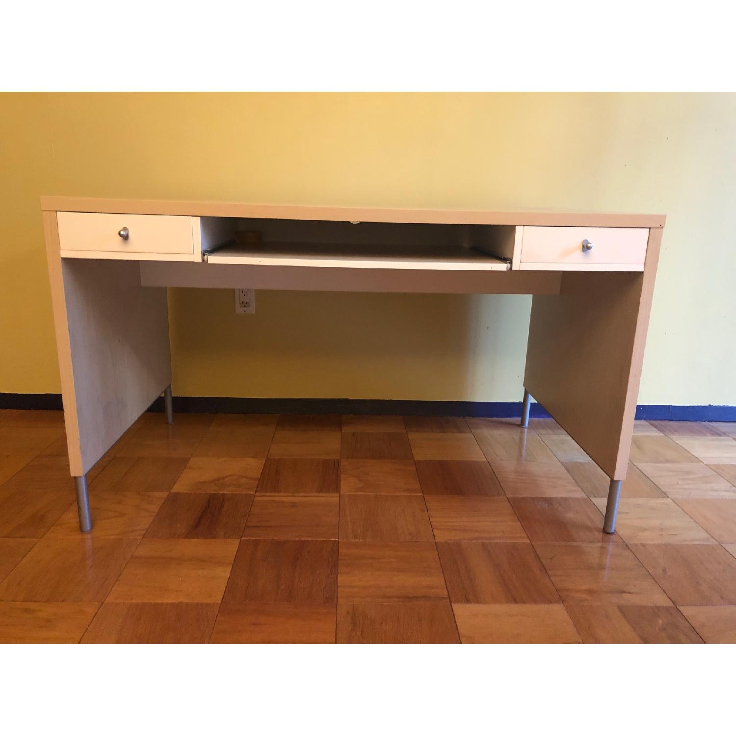 Ikea 2 Drawer Wood Veneer Desk - image-1