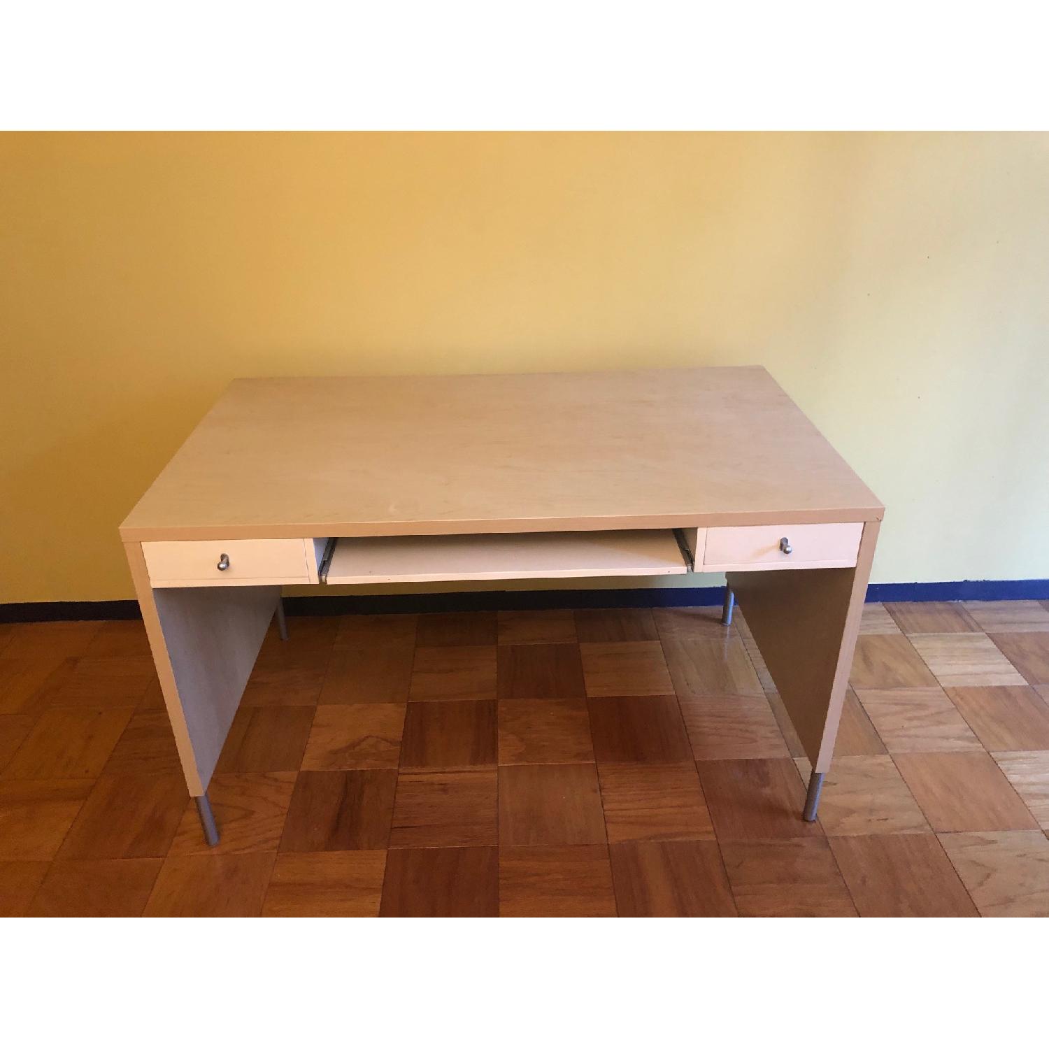 Ikea 2 Drawer Wood Veneer Desk - image-2