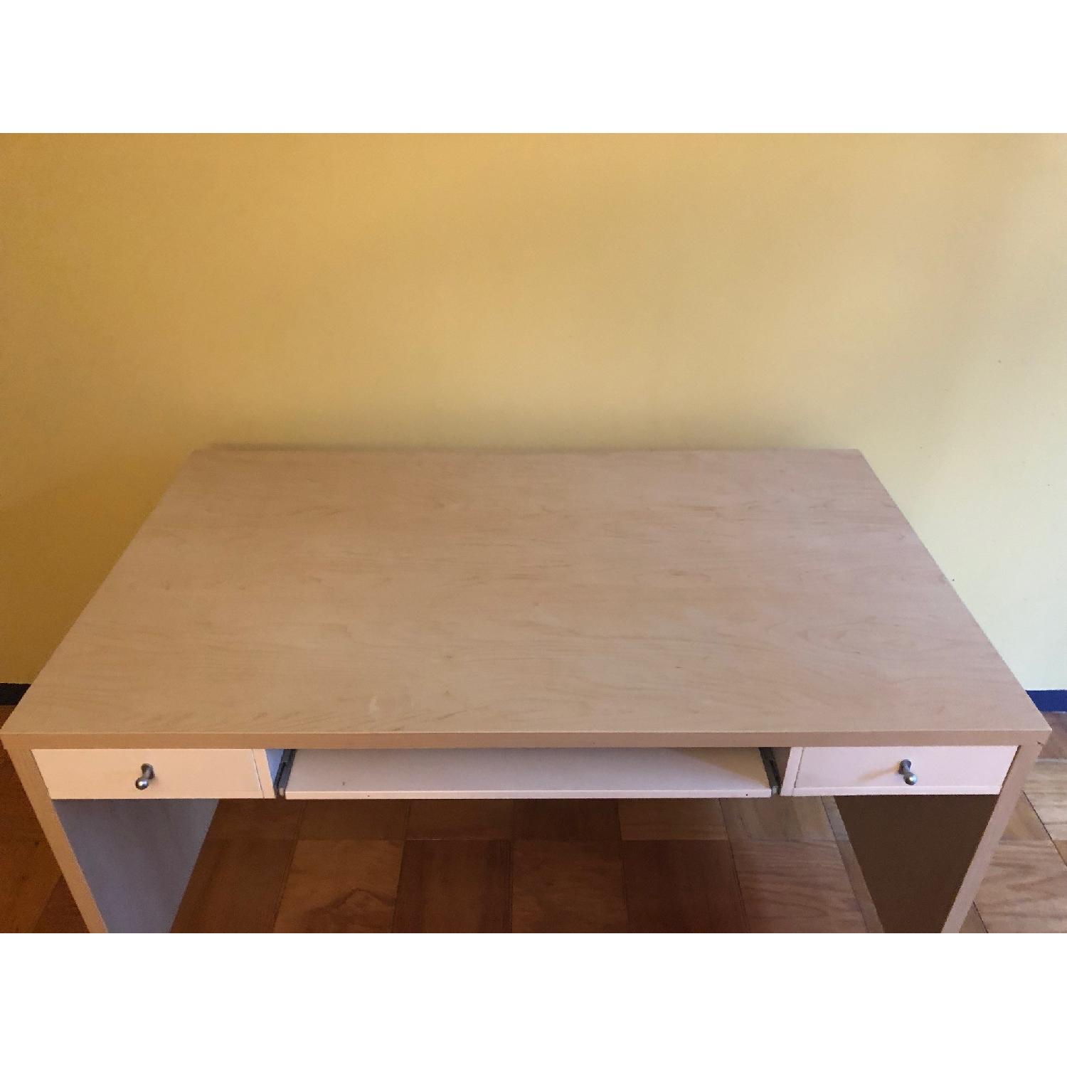 Ikea 2 Drawer Wood Veneer Desk - image-3