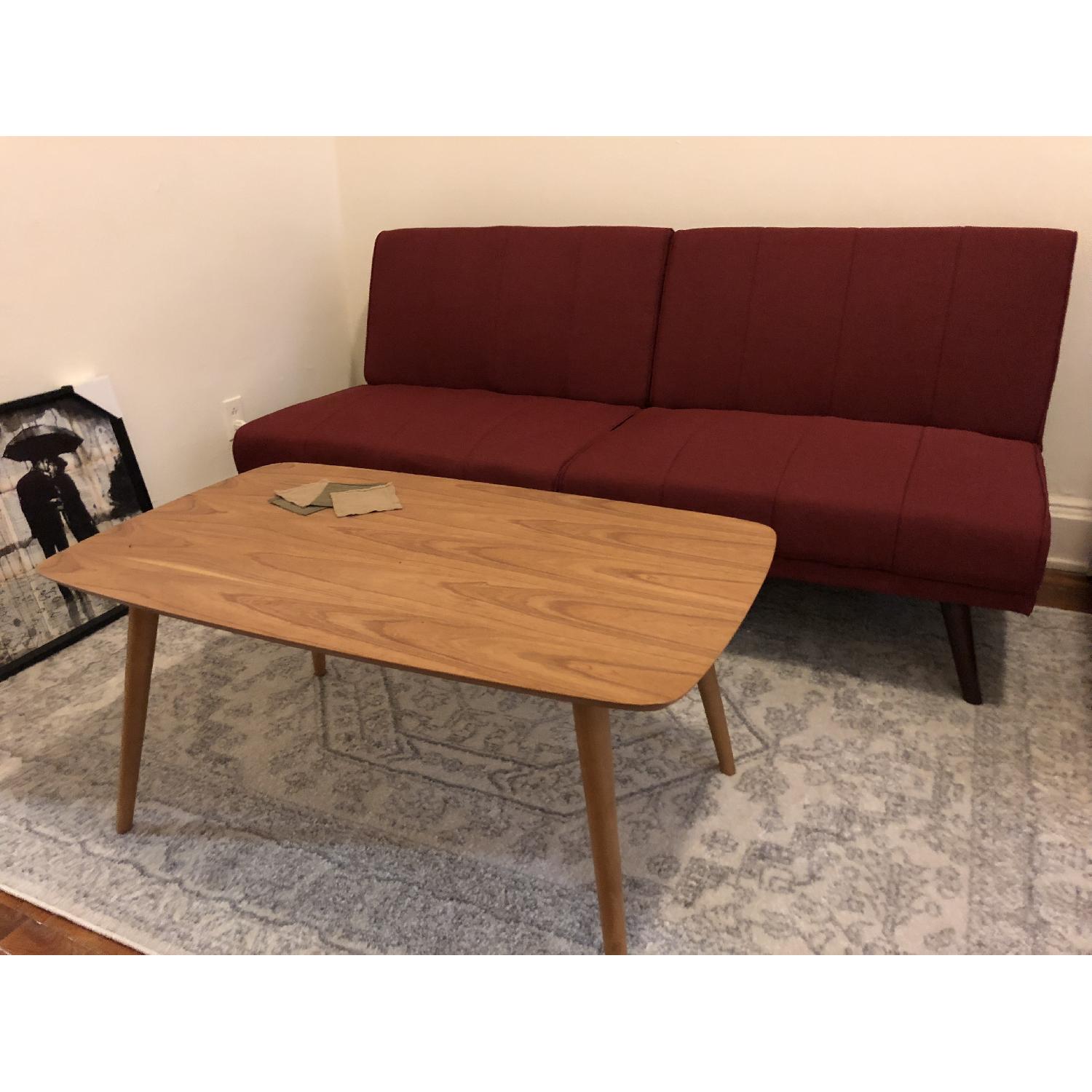 Mercury Row Burgundy Convertible Sofa - image-1