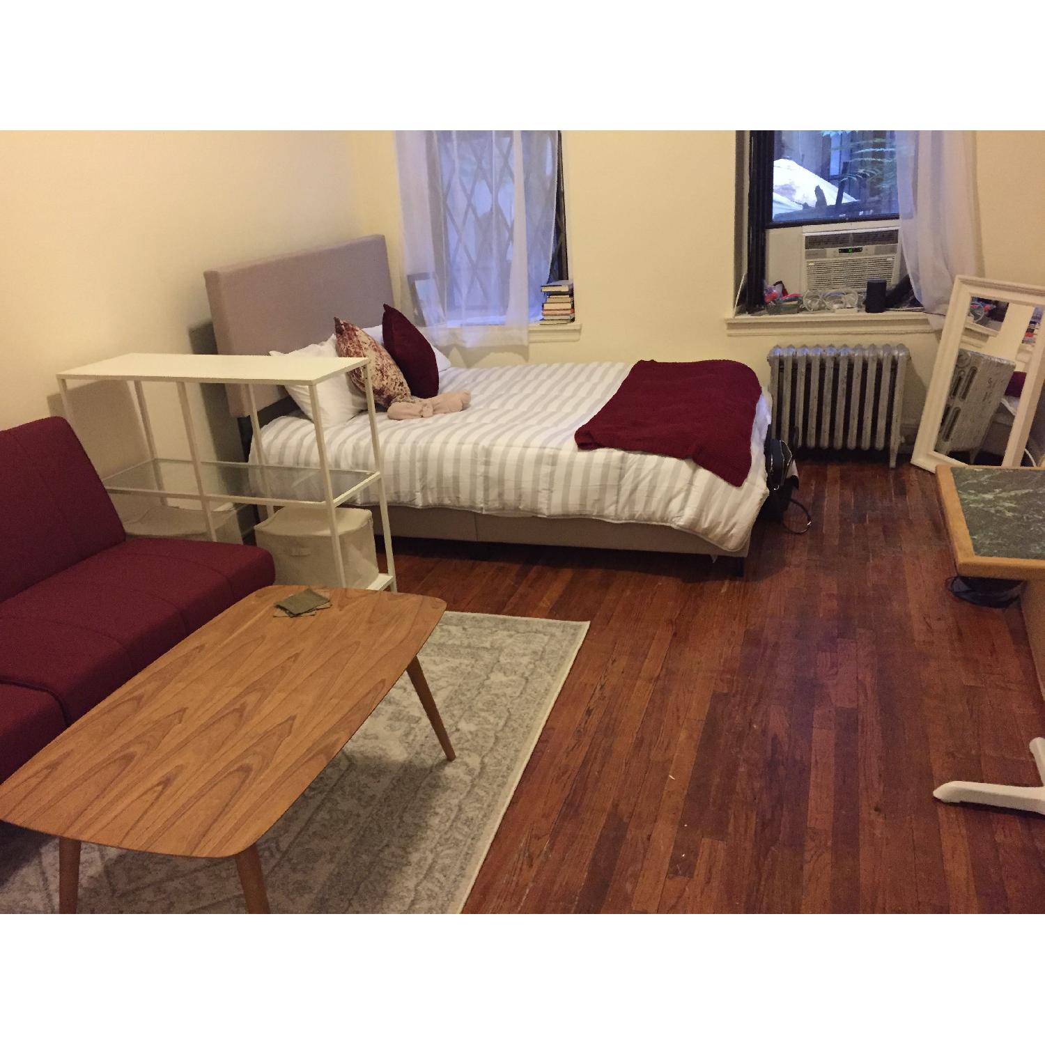 Mercury Row Burgundy Convertible Sofa - image-3