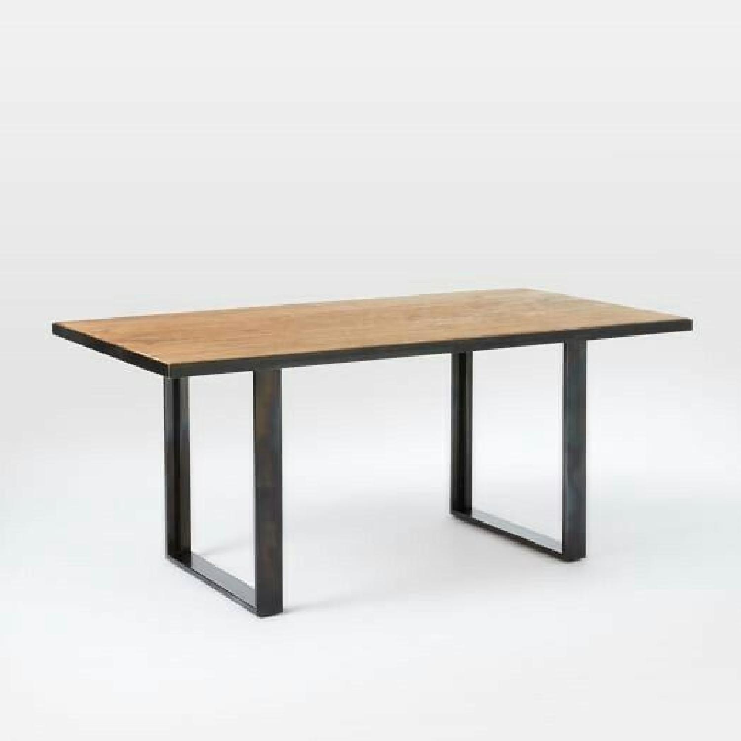 West Elm Industrial Oak & Steel Dining Table - image-1