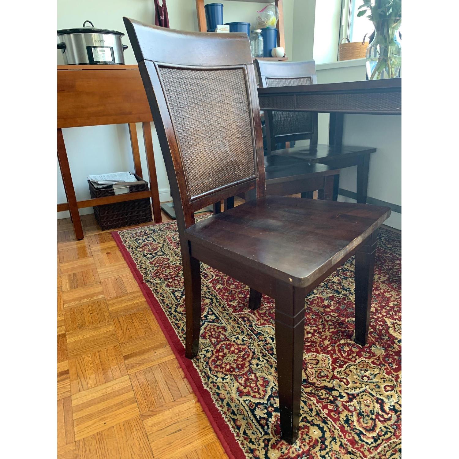 Rich Walnut Dining Table w/ 4 Chairs - AptDeco