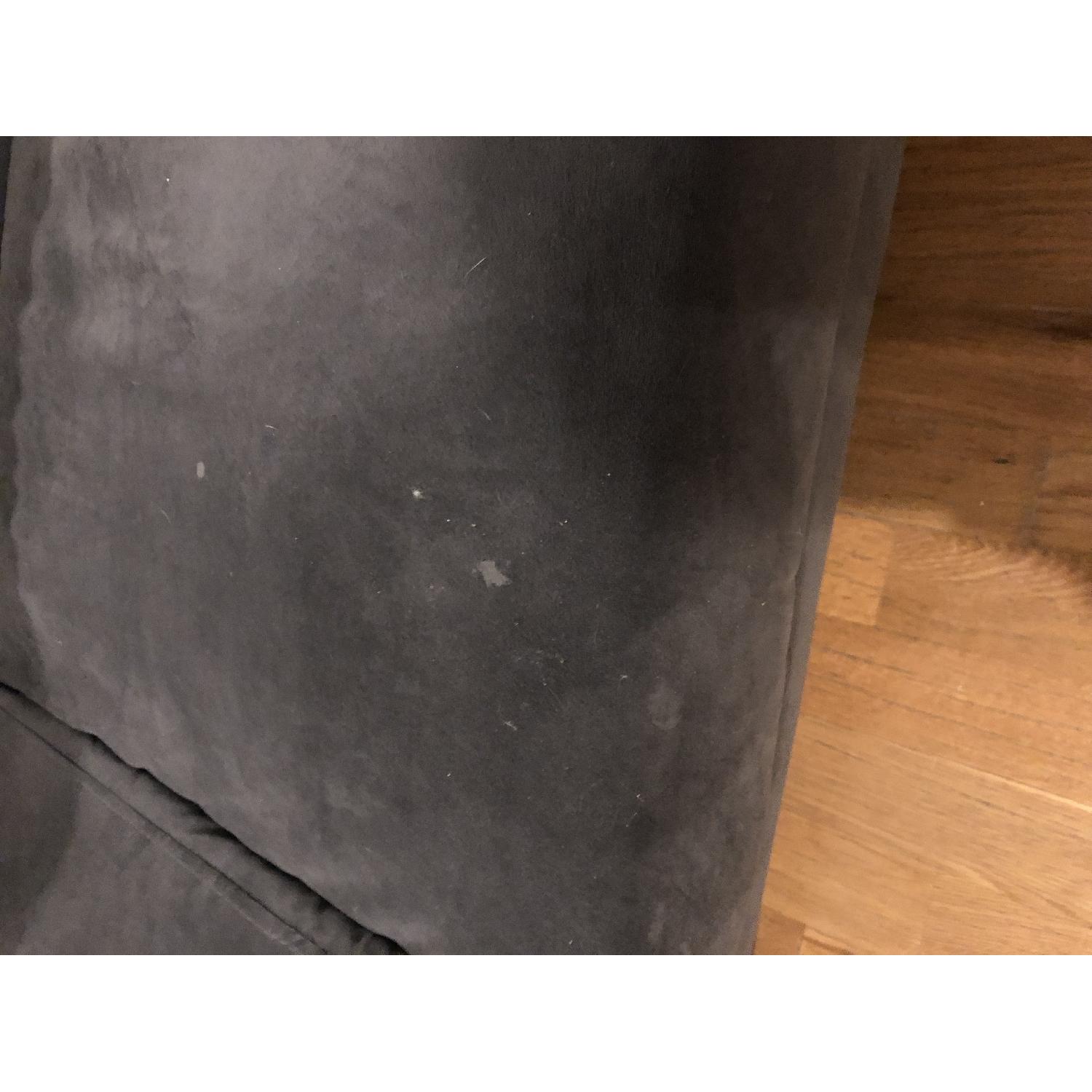 Grey Velvet Apartment Sectional Sofa - image-6