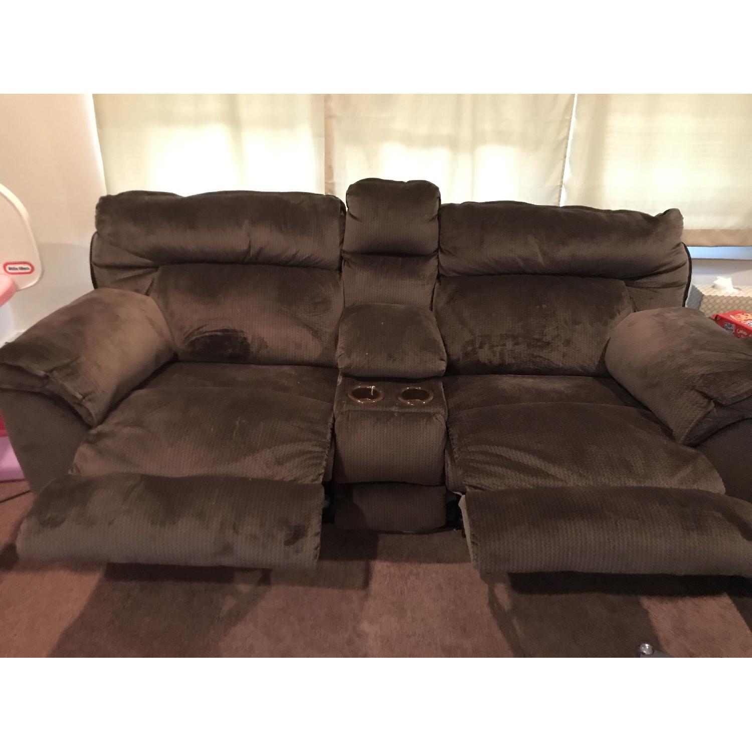 Bob's Brava Power Reclining Console Loveseat - image-1