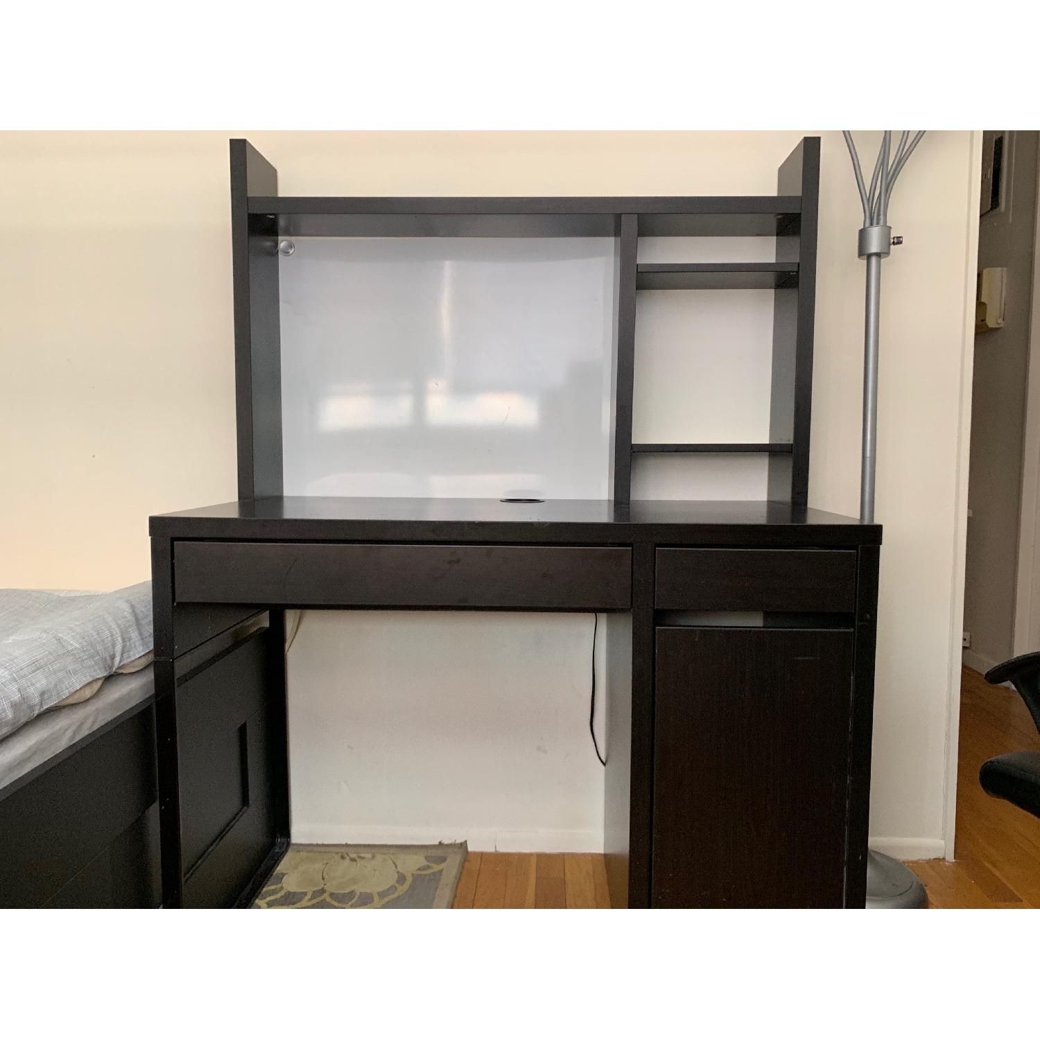 Ikea Micke Desk w/ Add On Unit - image-1