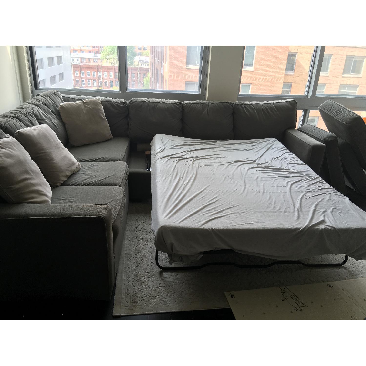 Jennifer Convertibles L-Shaped Sleeper Sectional Sofa - image-2