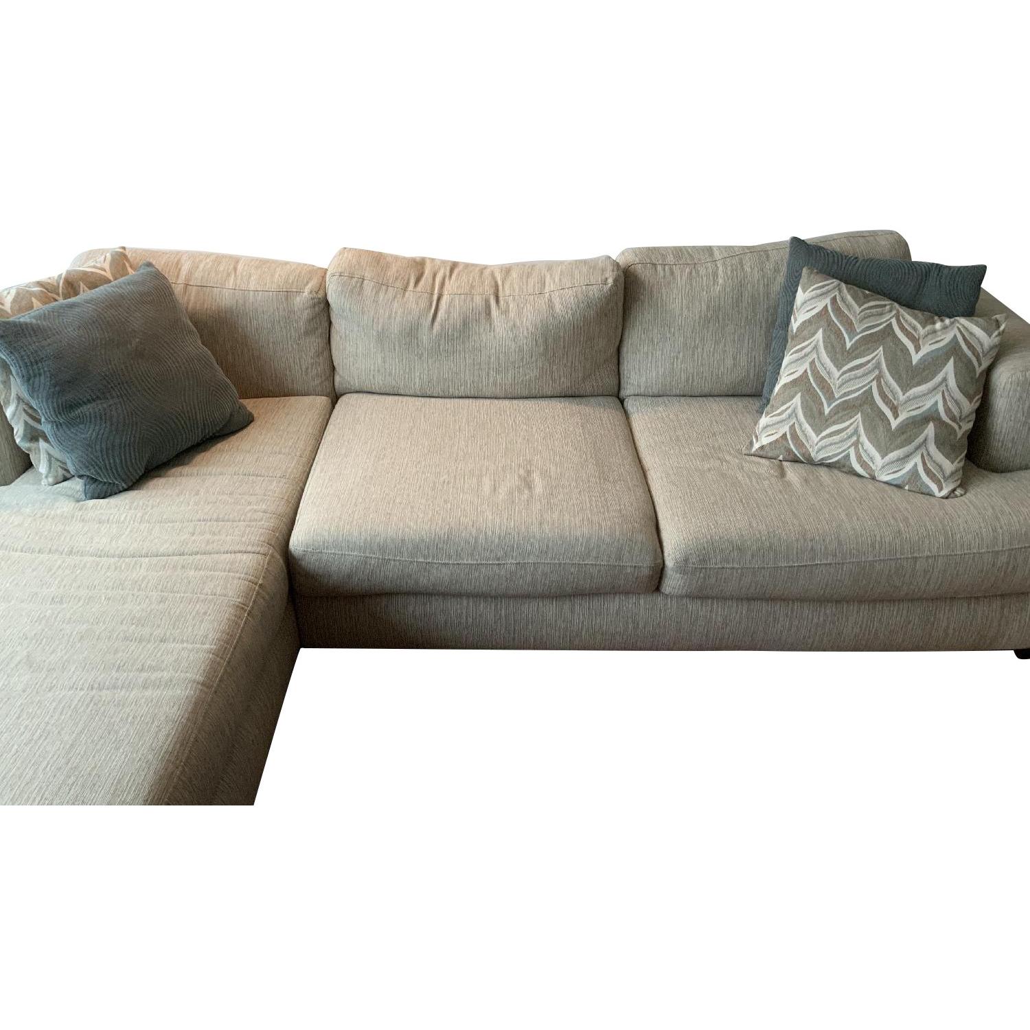 Bob's Beige 2Piece Sectional Sofa AptDeco