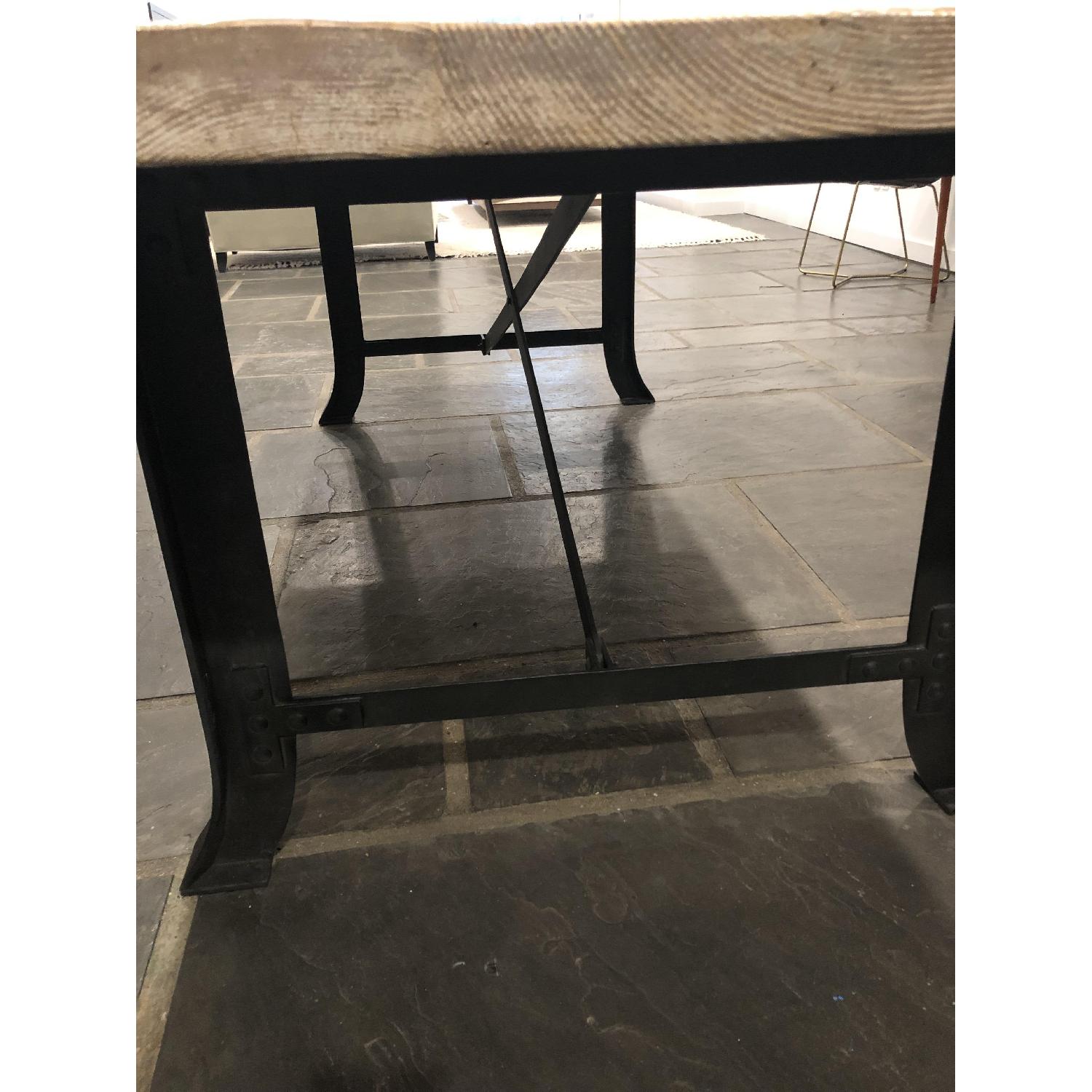 Reclaimed Wood Dining Table w/ Iron Base - image-2