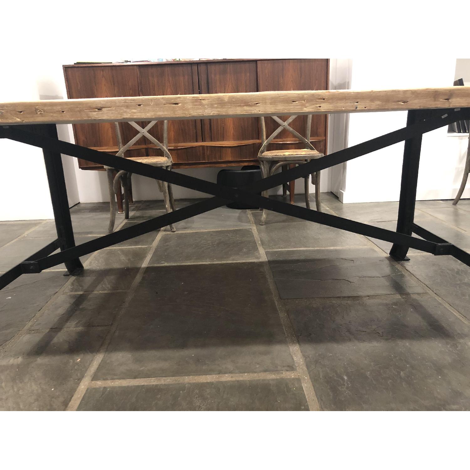 Reclaimed Wood Dining Table w/ Iron Base - image-3