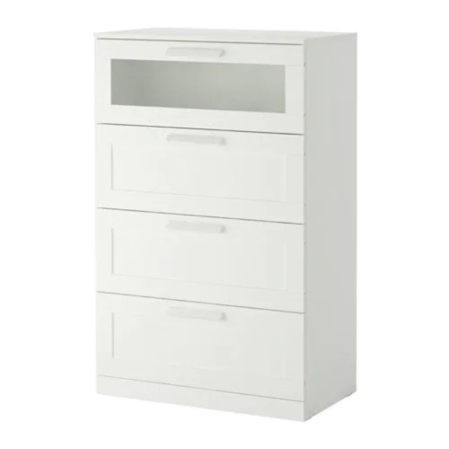 Ikea Brimnes White Frosted Glass 4 Drawer Dresser Aptdeco