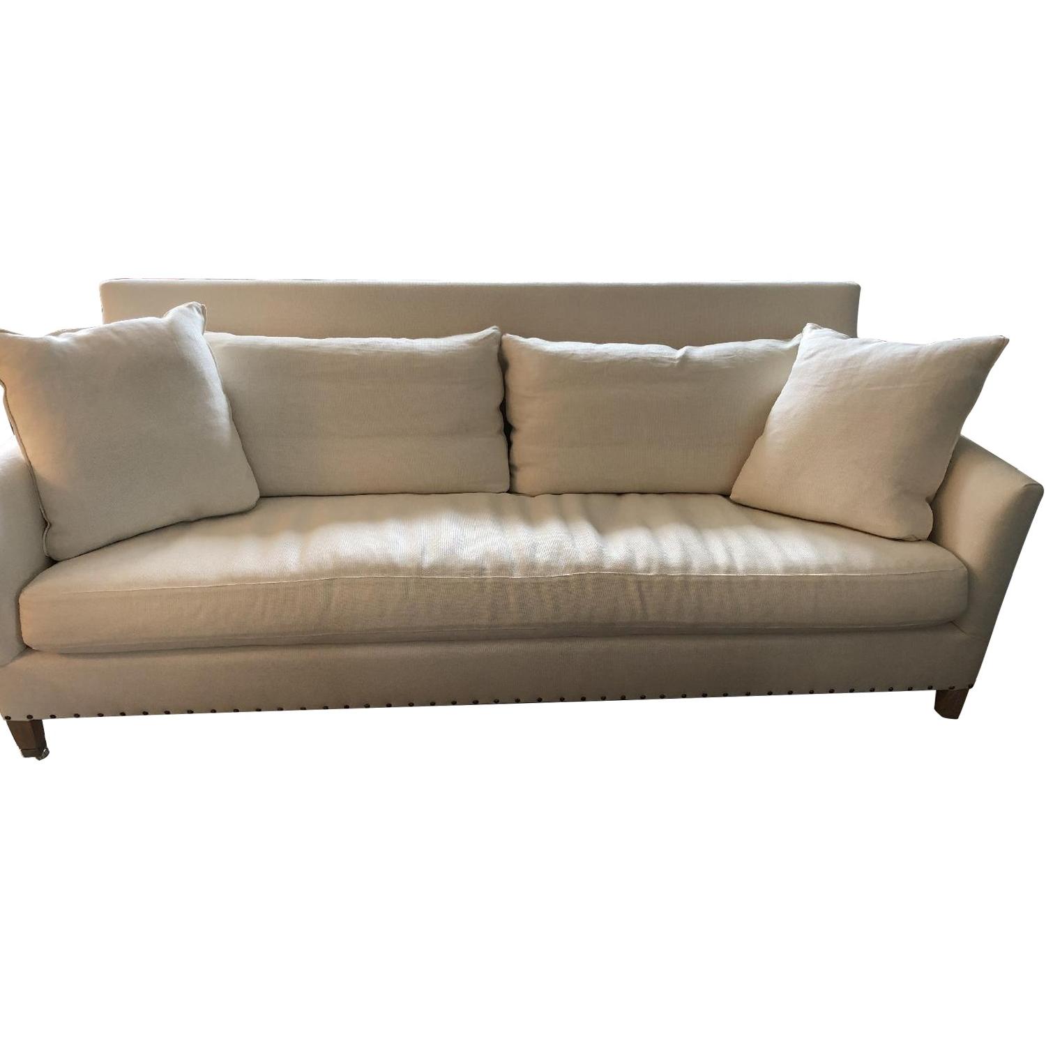 Verellen Off White Linen Sofa AptDeco