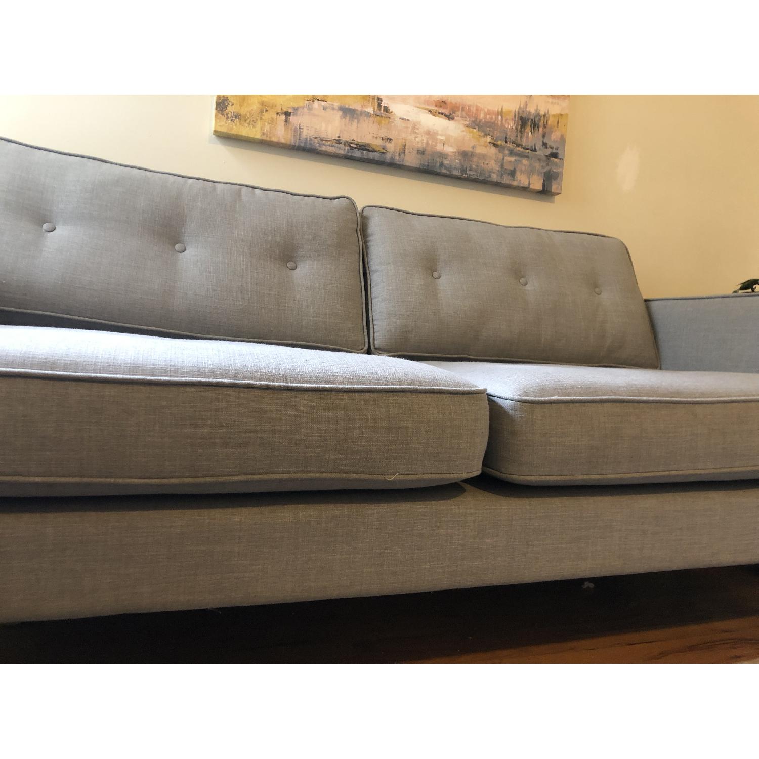 World Market Light Gray Woven Sofa - image-2