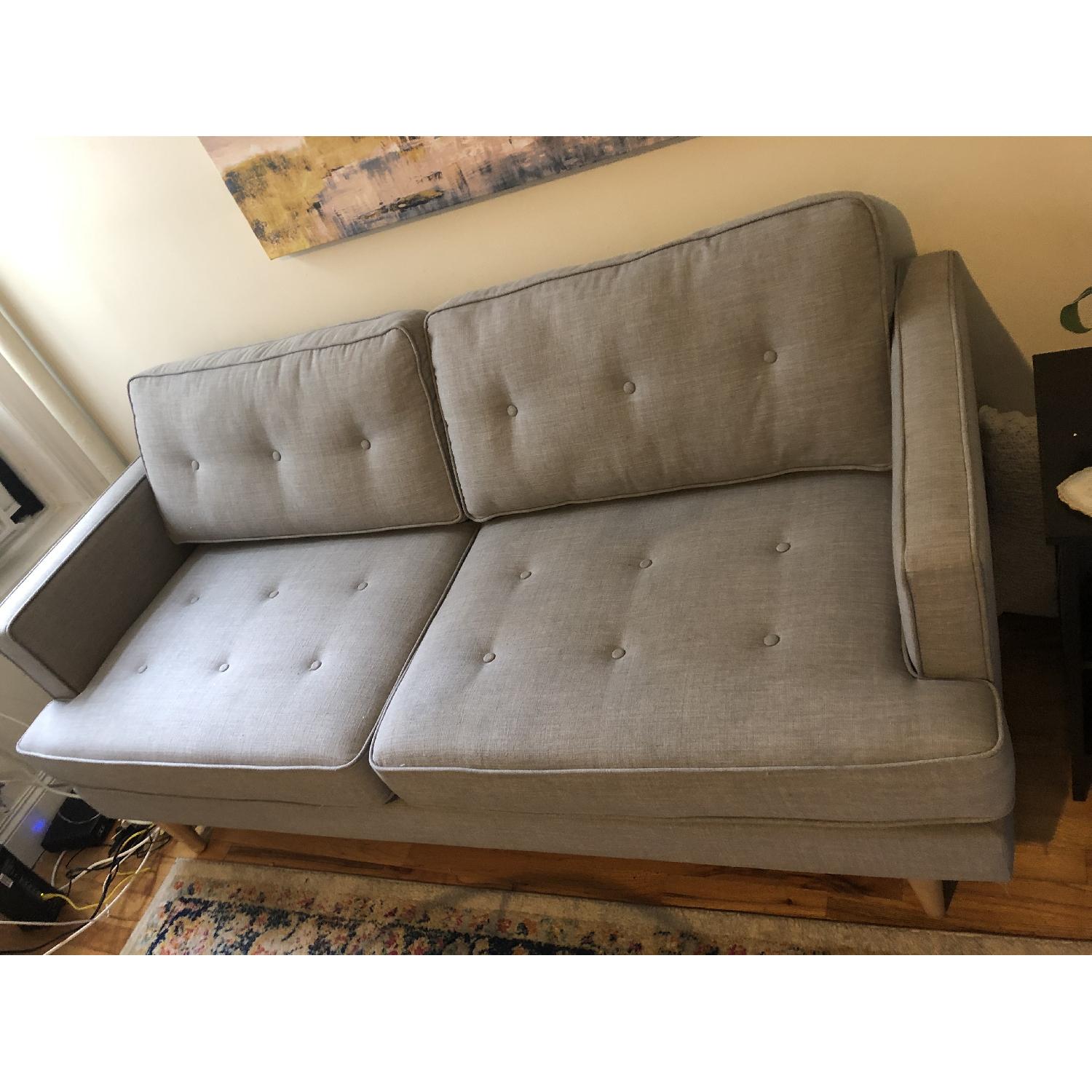 World Market Light Gray Woven Sofa - image-3