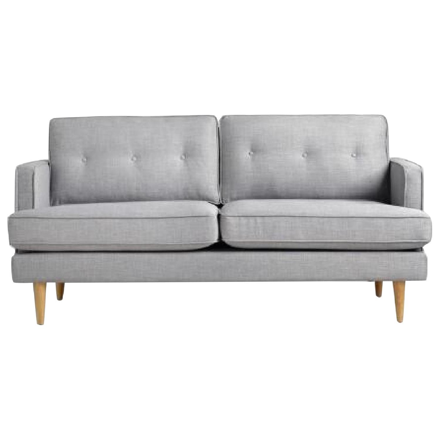 World Market Light Gray Woven Sofa - image-0
