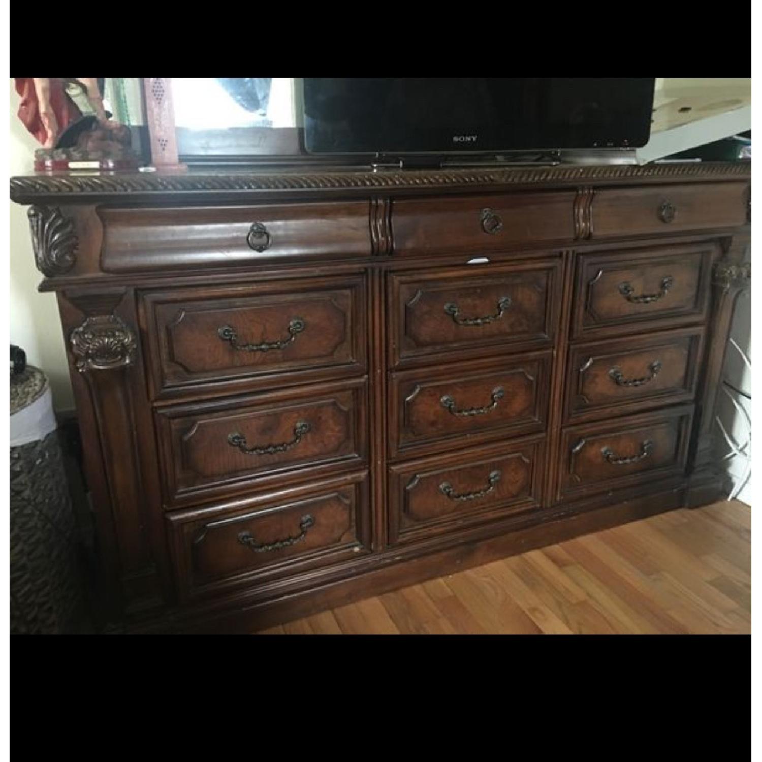 Collezione Europa Brazilian Cherry Dresser w/ Mirror - image-1