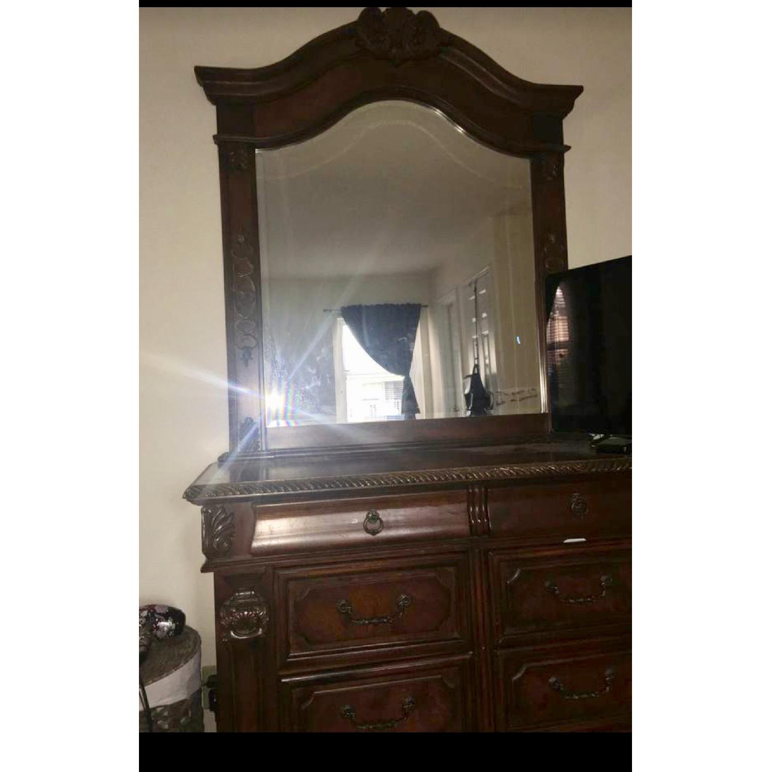 Collezione Europa Brazilian Cherry Dresser w/ Mirror - image-2