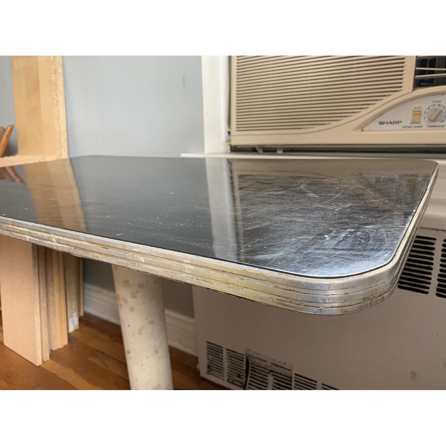 Retro Black Formica & Chrome Diner-Style Table - image-2
