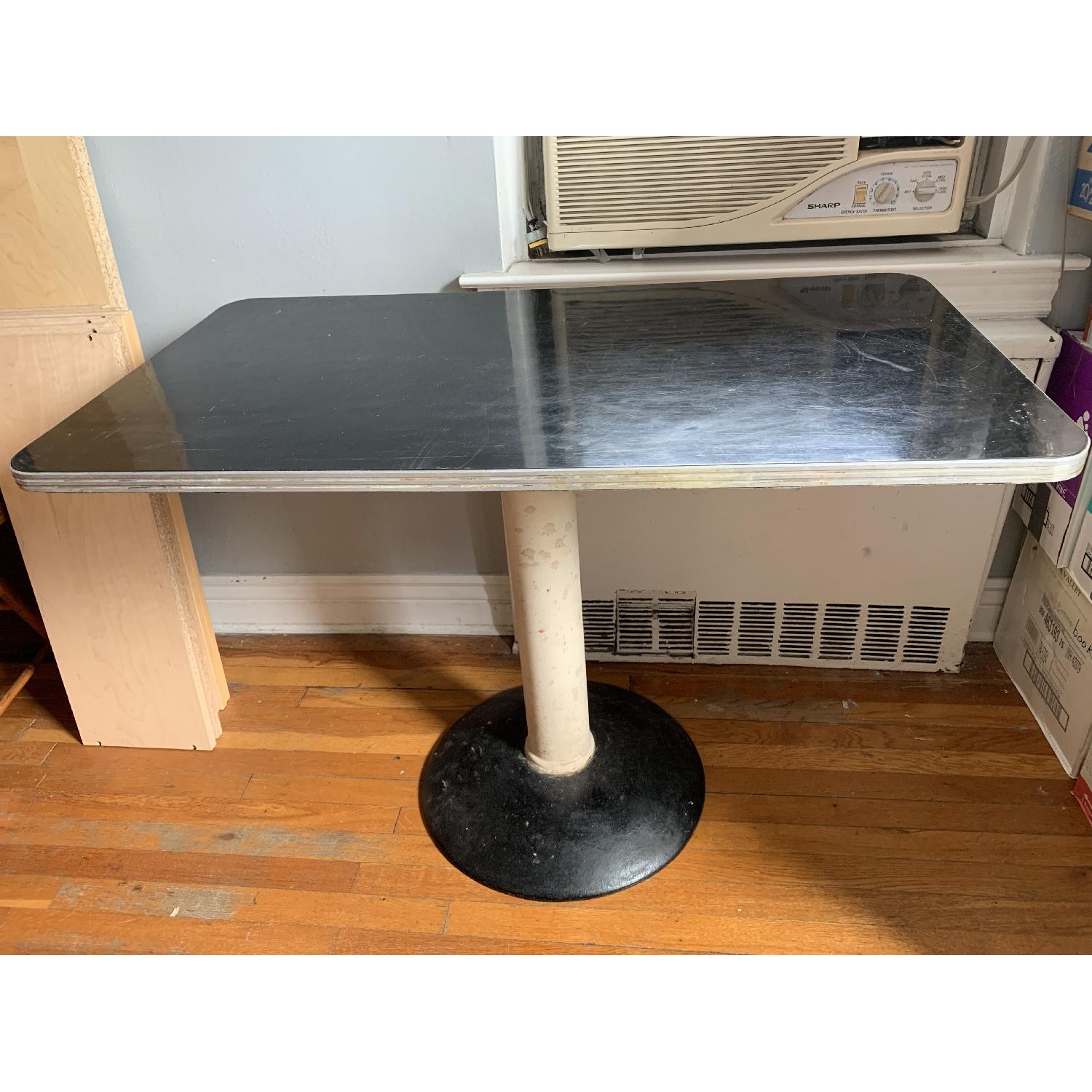 Retro Black Formica & Chrome Diner-Style Table - image-4