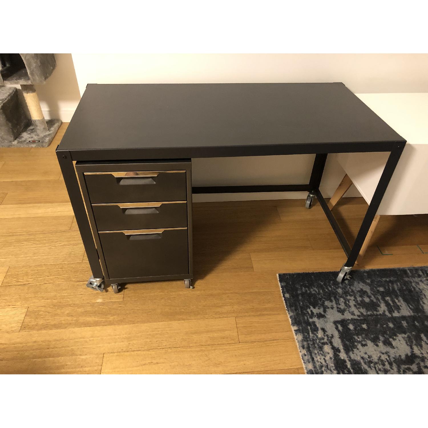 CB2 GoCart Desk & Rolling File AptDeco