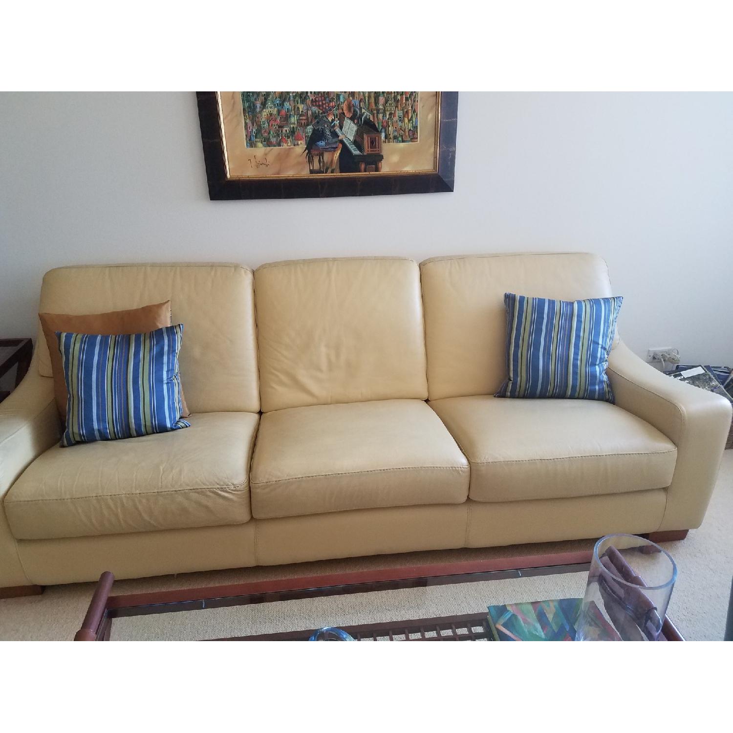 Roche Bobois Contemporary Leather Sofa - image-1