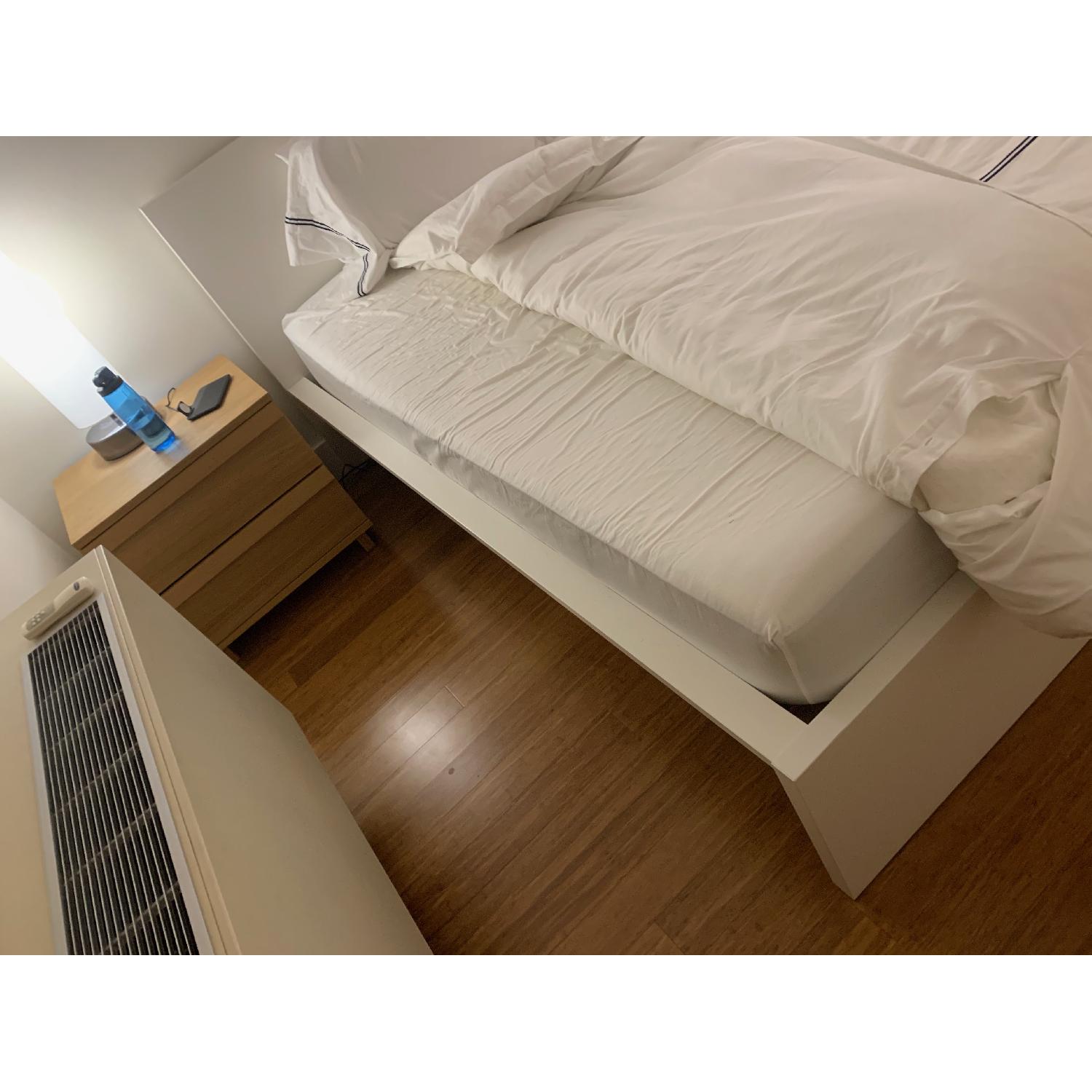 Ikea Malm White High Bed Frame w/ Lonset - image-4