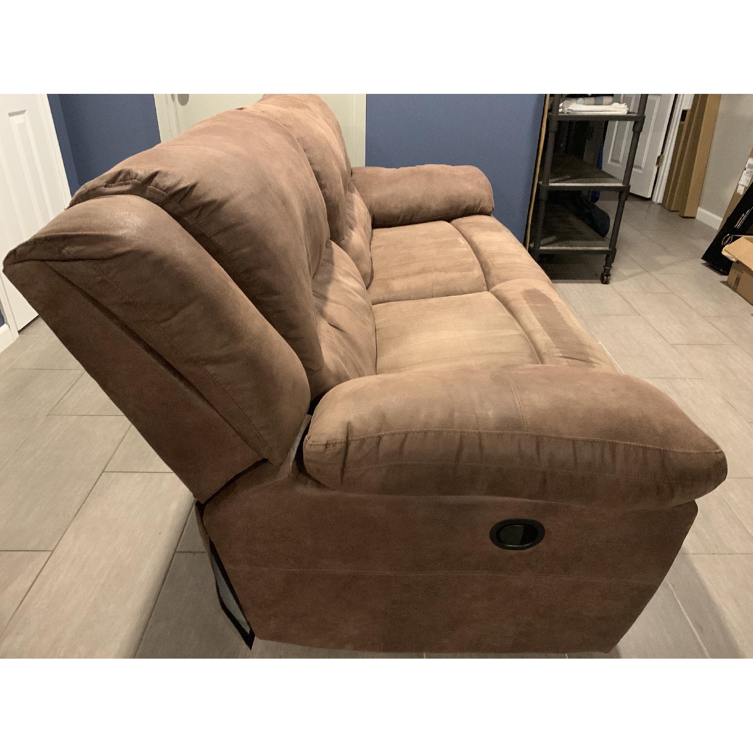 Simmons Upholstery Phoenix Mocha Double Recliner Sofa - image-3