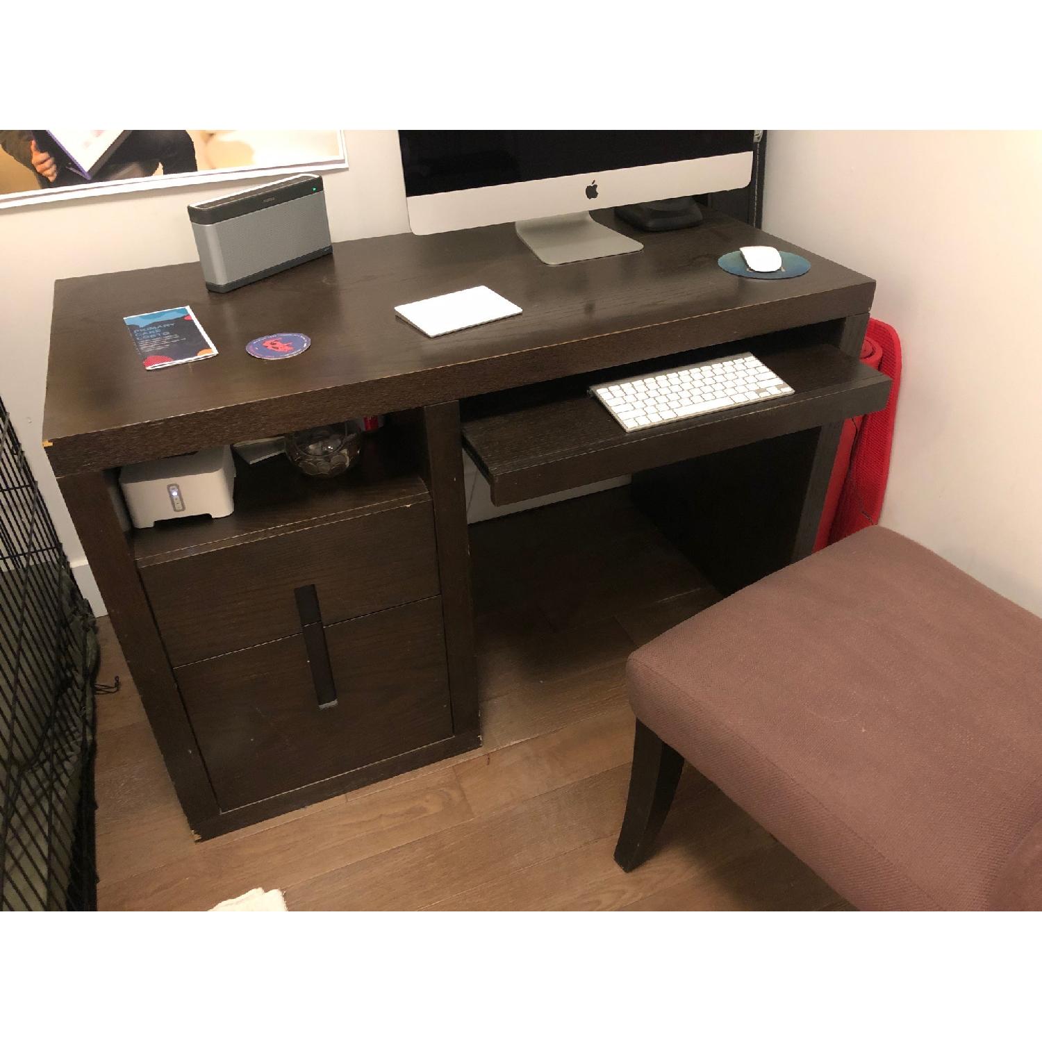 Crate & Barrel Wood Desk & Chair - image-1