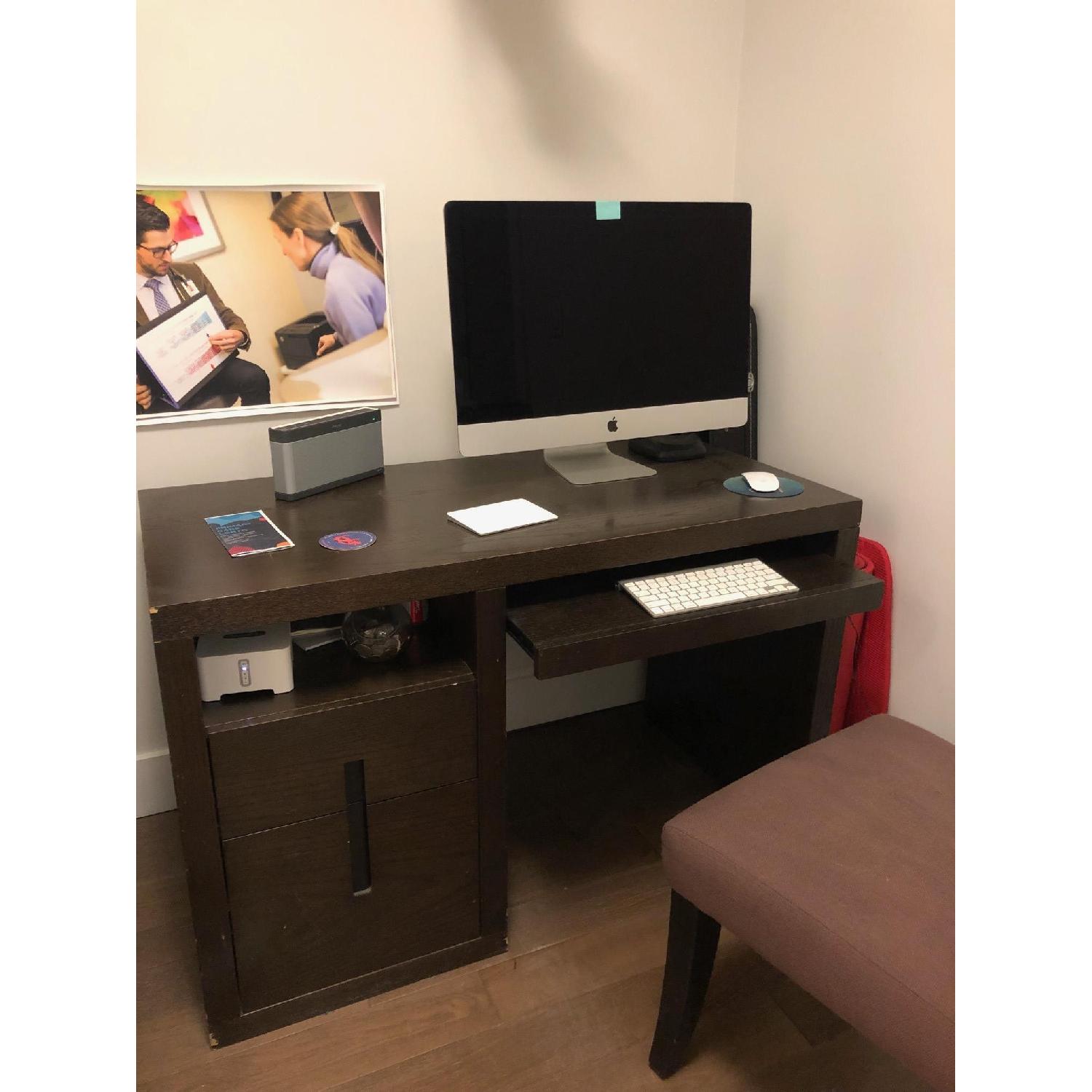 Crate & Barrel Wood Desk & Chair - image-3