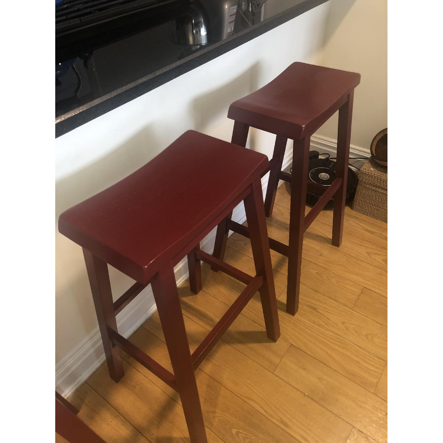 Winsome Wood Satori Saddle Seat Bar Stools in Crimson - image-3