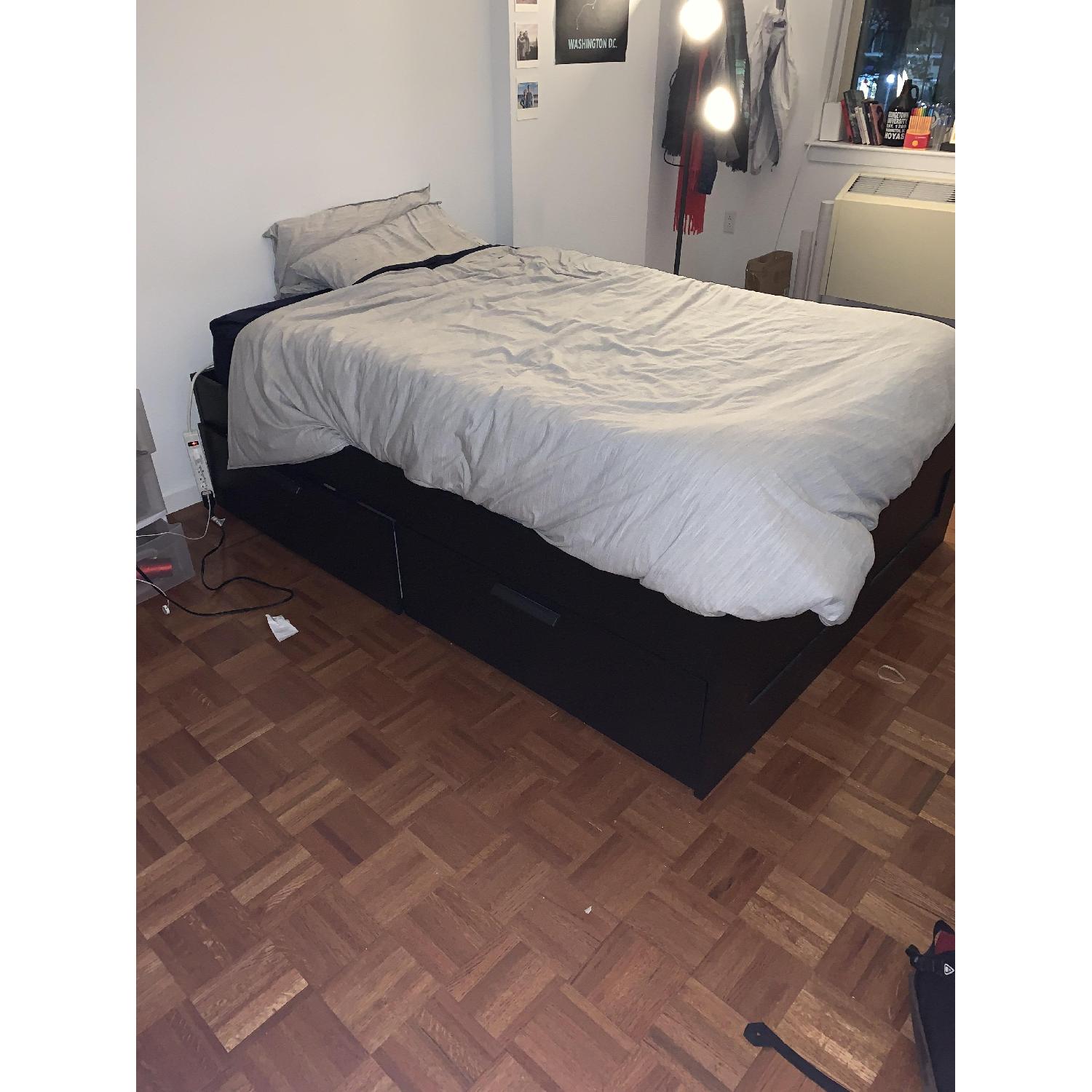 Ikea Brimnes Full Bed Frame w/ Storage Drawers - image-1