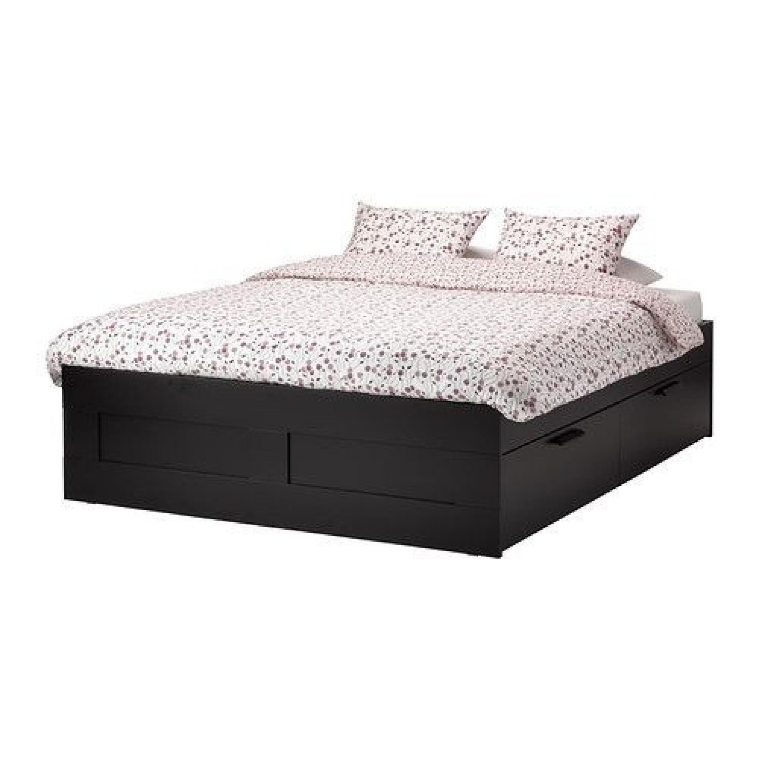 Ikea Brimnes Full Bed Frame w/ Storage Drawers - image-0