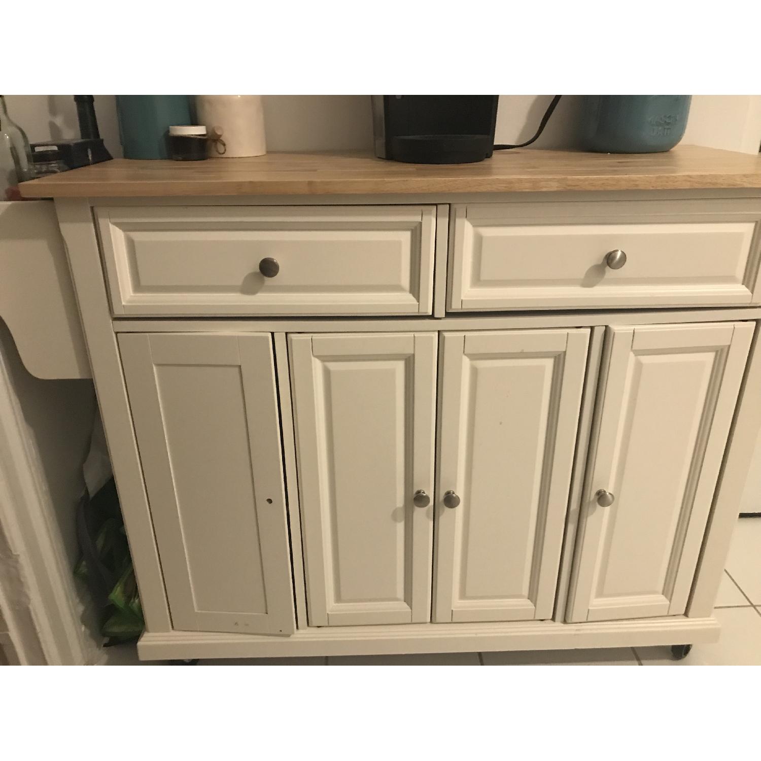 Crosley Furniture Natural Wood Rolling Kitchen Island Aptdeco