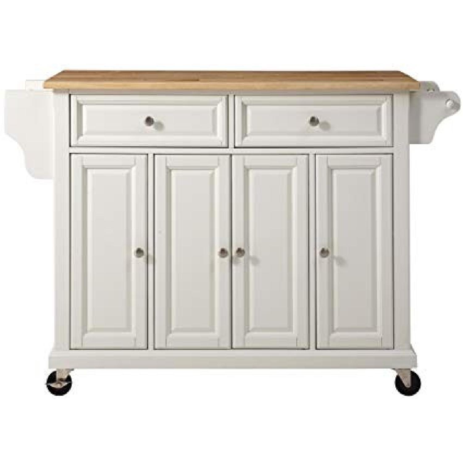 Crosley Furniture Natural Wood Rolling Kitchen Island AptDeco