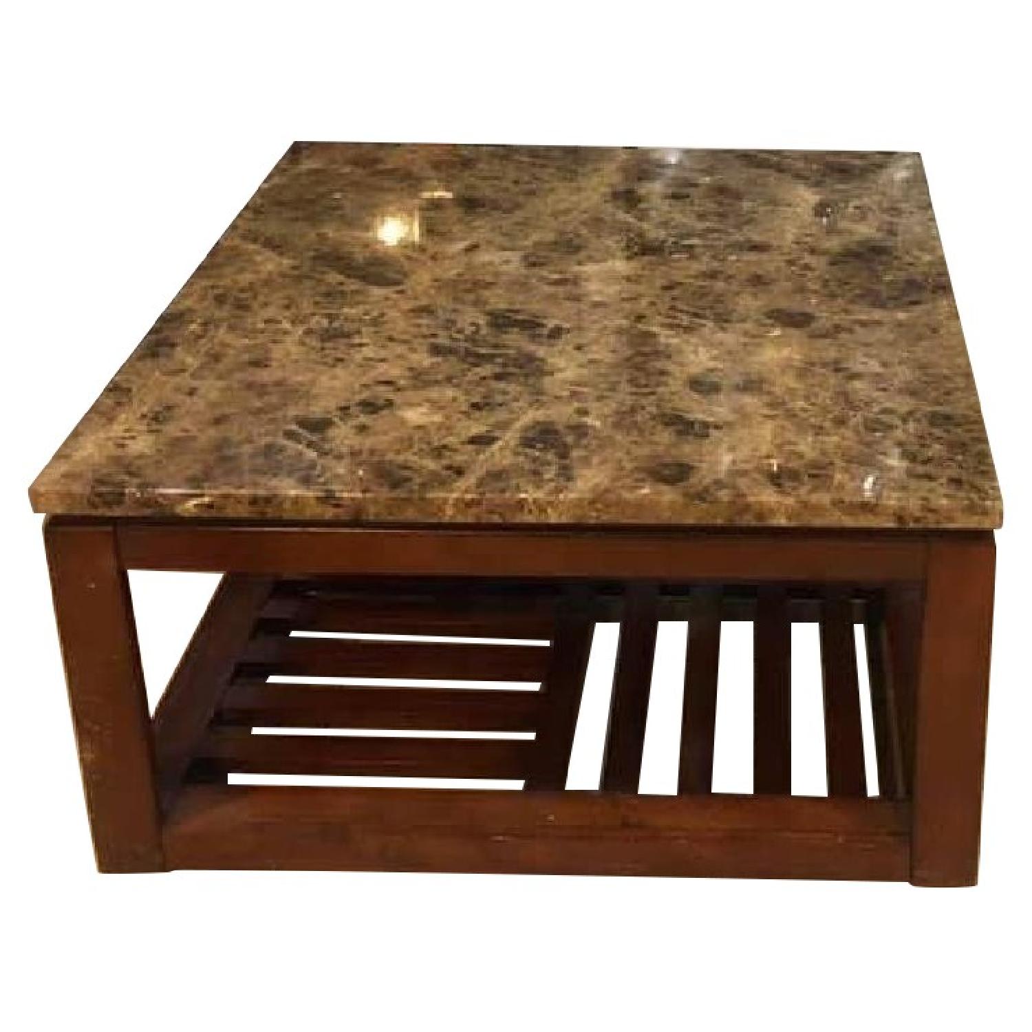 Cherry Marble Coffee Table AptDeco
