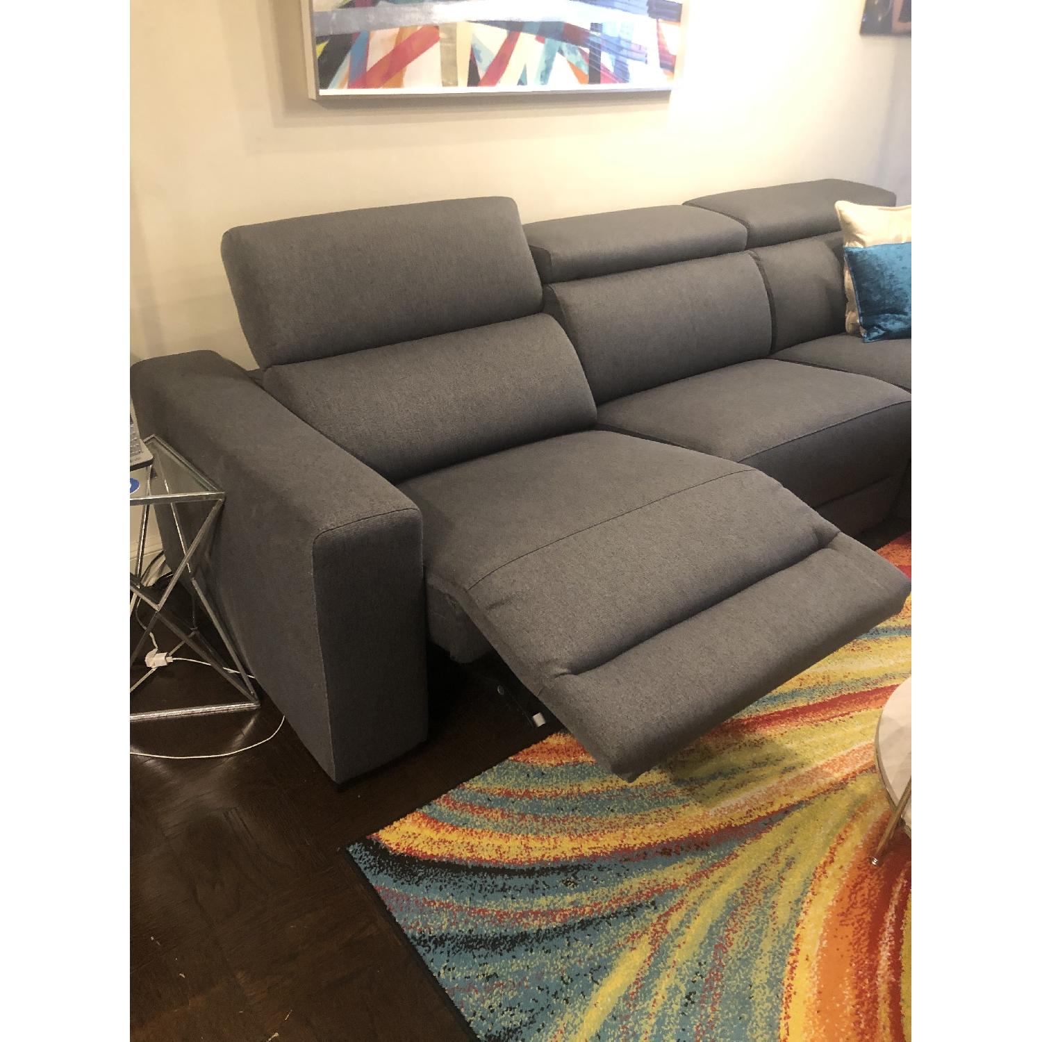 Macy S Grey Fabric Reclining Sectional Sofa W Chaise Aptdeco