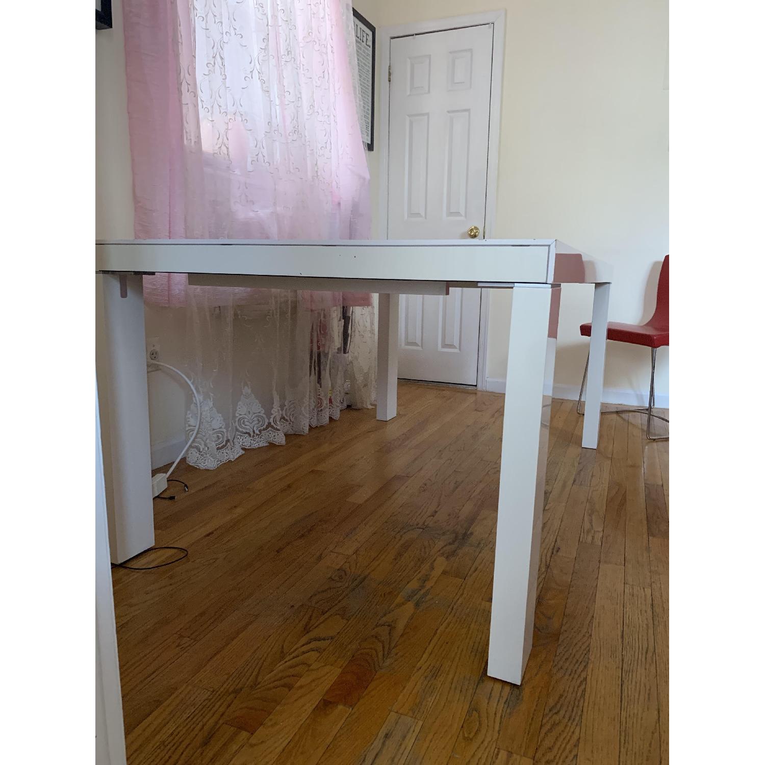 Ligne Roset White Gloss Lacquer Extendable Dining Table - image-4