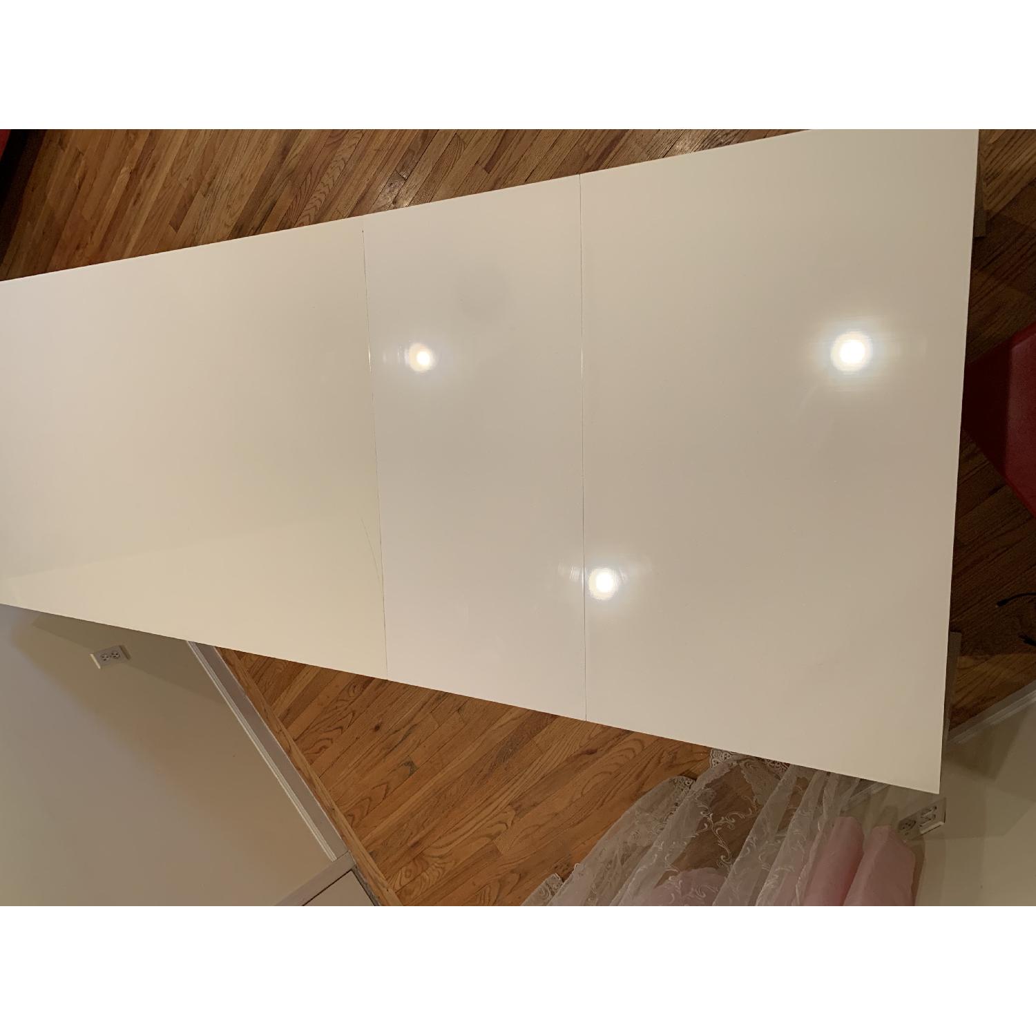 Ligne Roset White Gloss Lacquer Extendable Dining Table - image-6