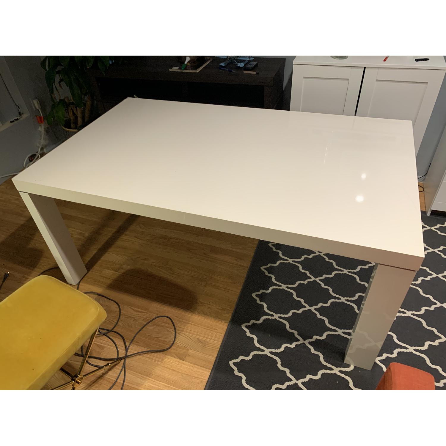 Ligne Roset White Gloss Lacquer Extendable Dining Table - image-14