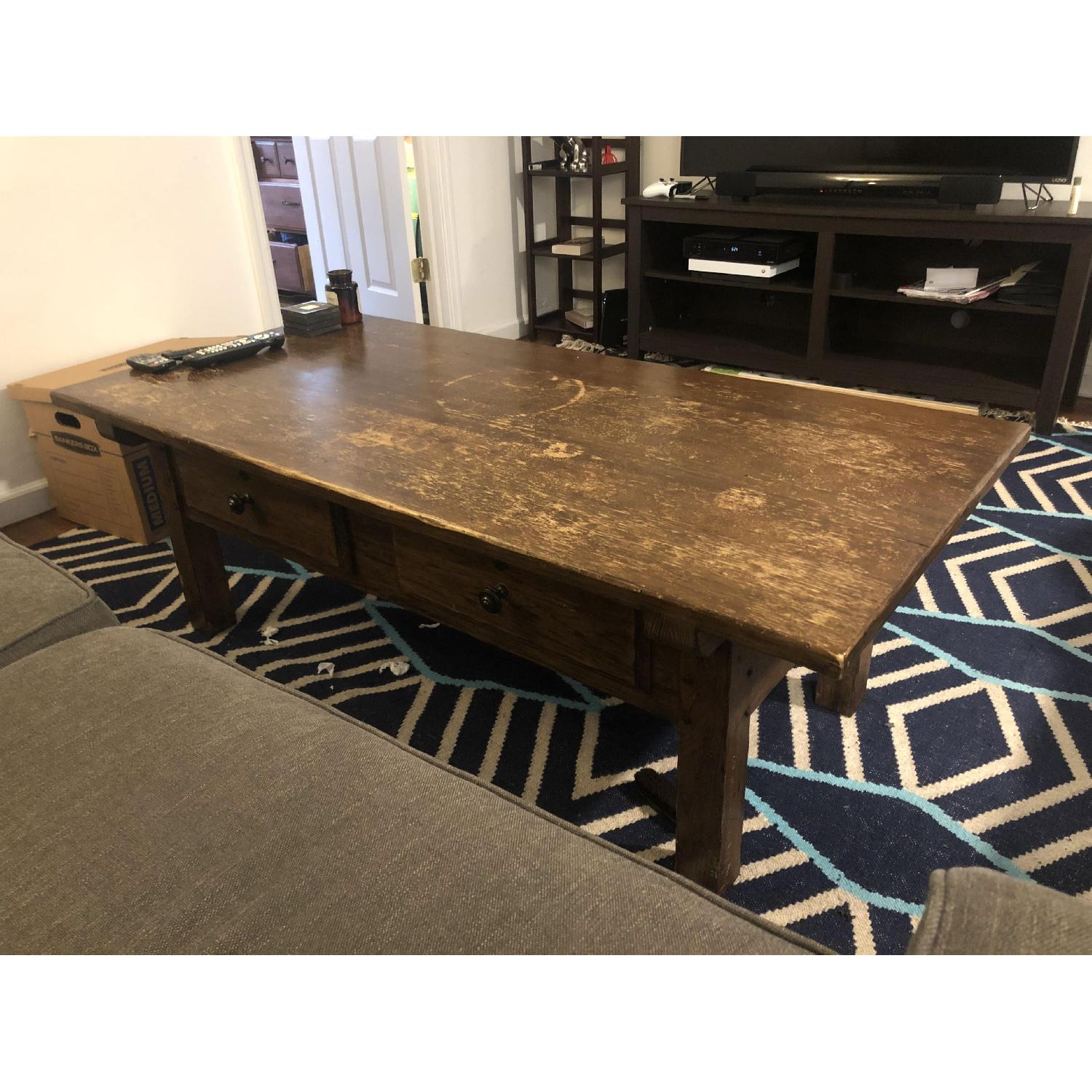 Pottery Barn Sawyer Solid Wood Coffee Table AptDeco