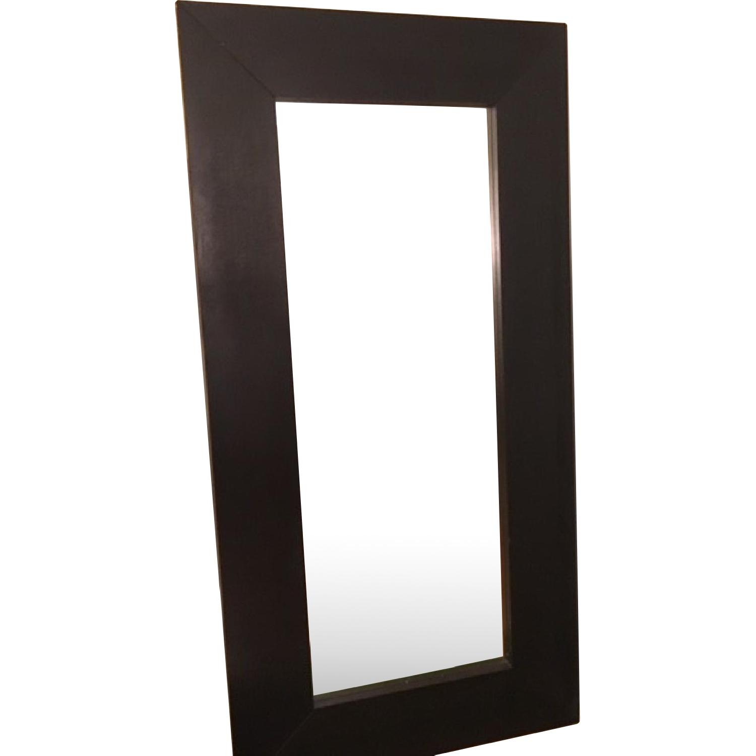 Contemporary Standing Floor Mirror in Black Finish Frame AptDeco