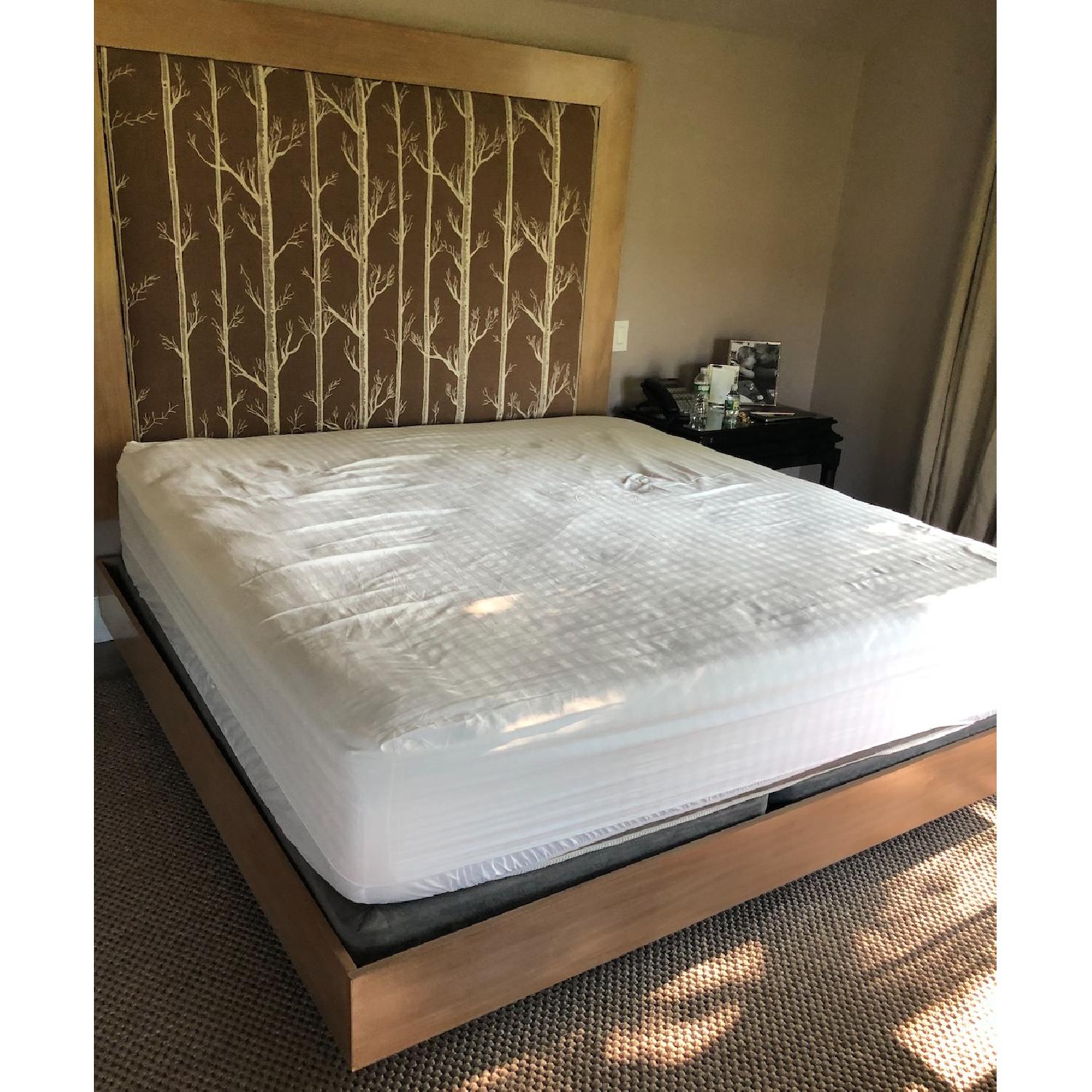 King Size Wood Bed Frame w/ Headboard - image-1