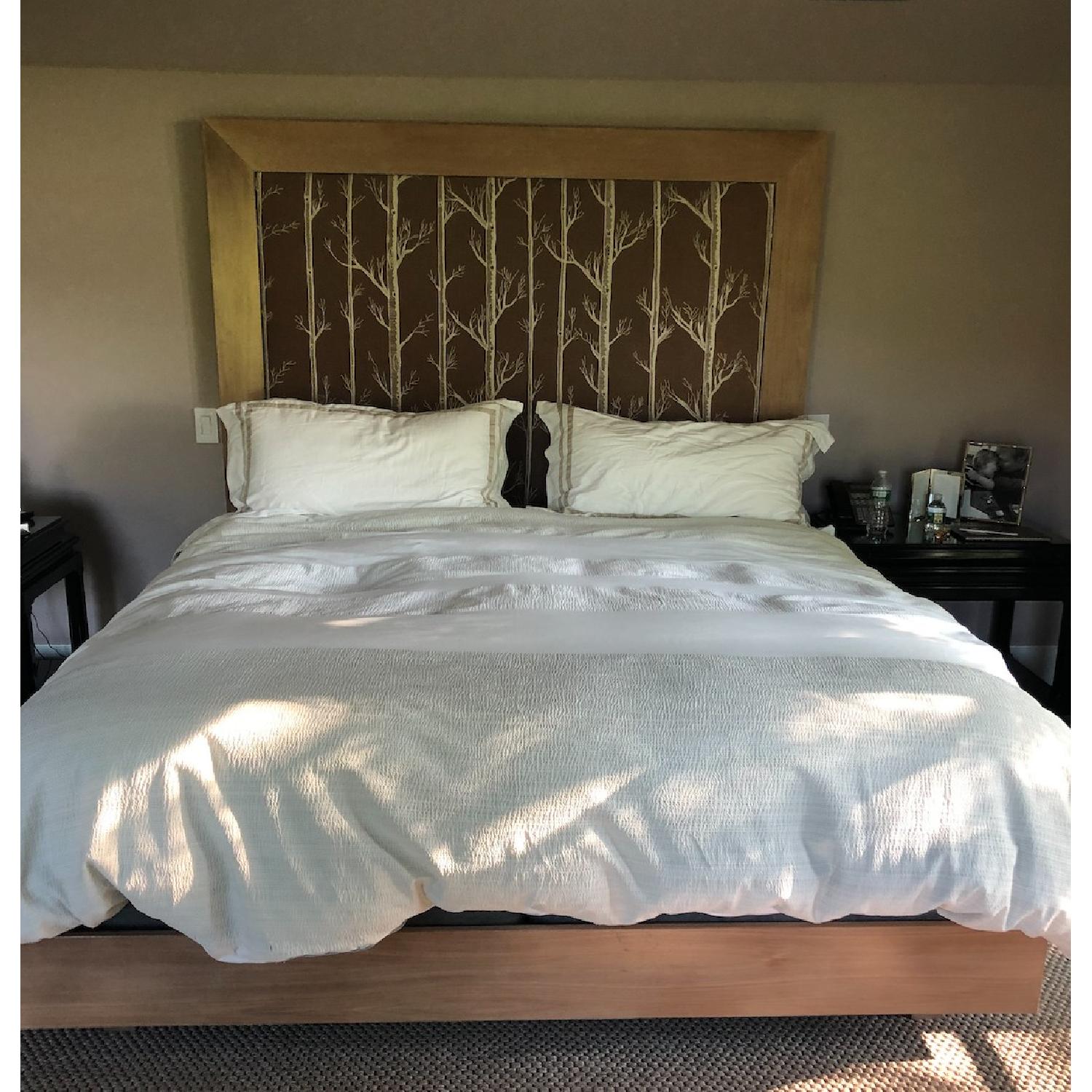 King Size Wood Bed Frame w/ Headboard - image-2