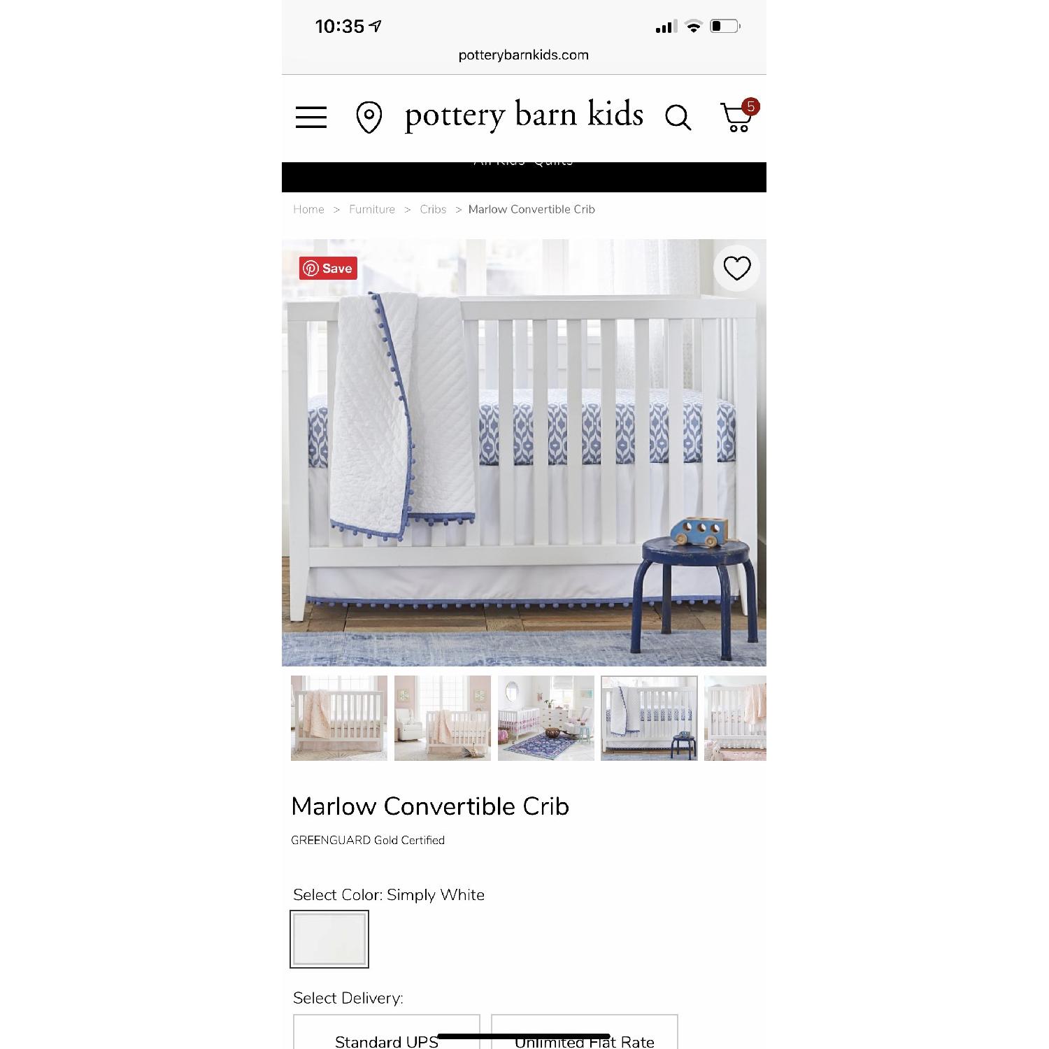 Pottery Barn Marlow Convertible Crib - image-1