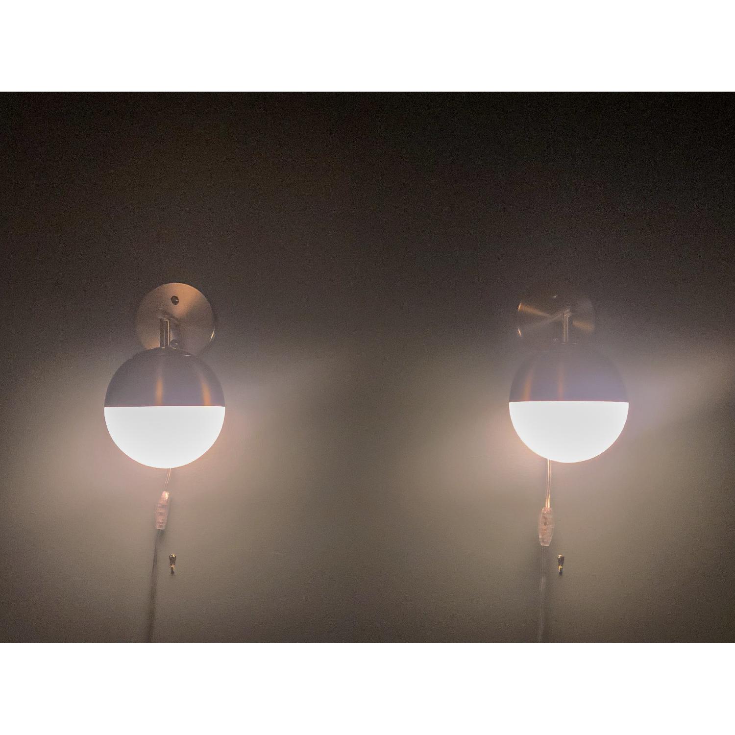 Target Glass Globe Light Brass Wall Sconces - image-2