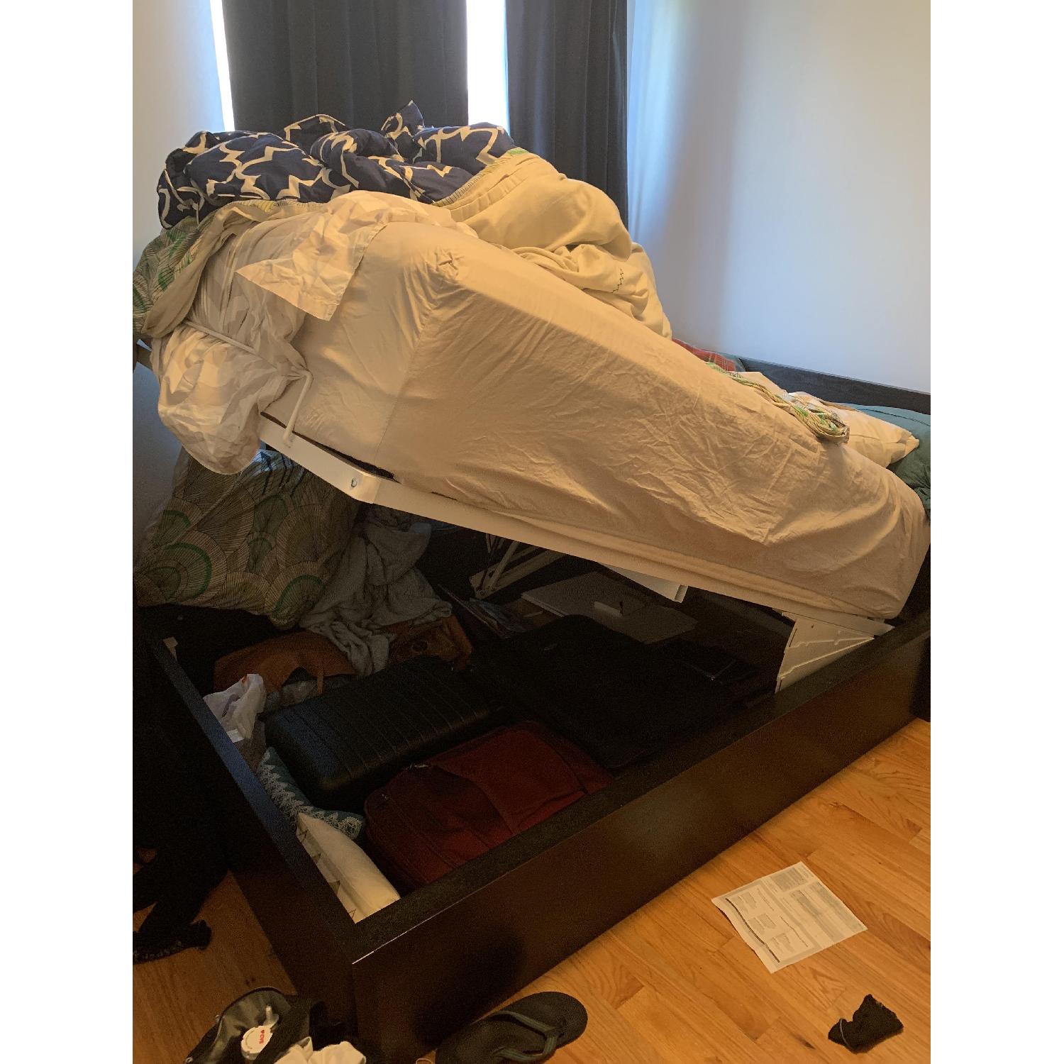 Ikea Malm Full Size Hydraulic Storage Bed AptDeco