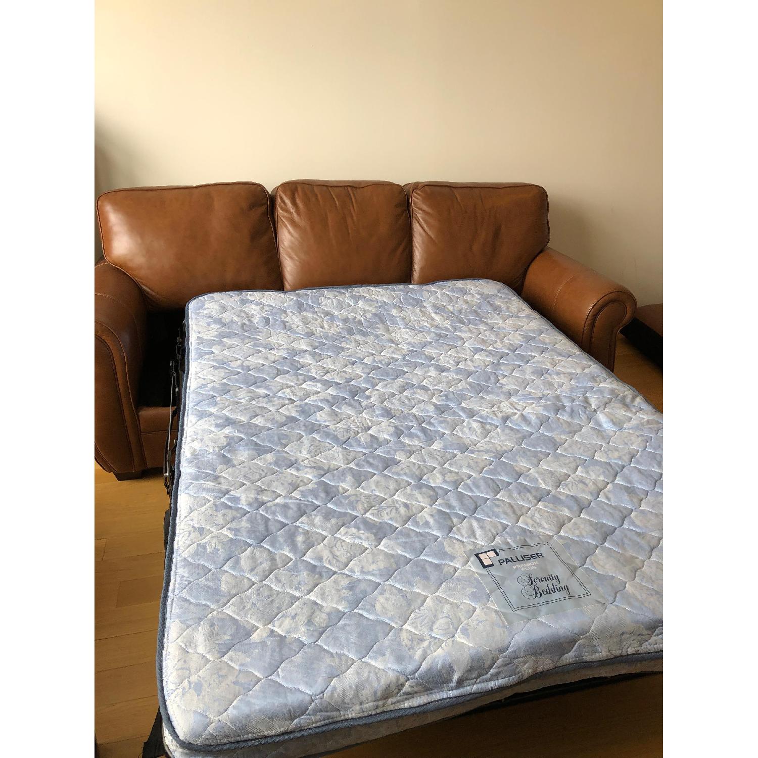 Palliser Leather Sleeper Sofa - image-5